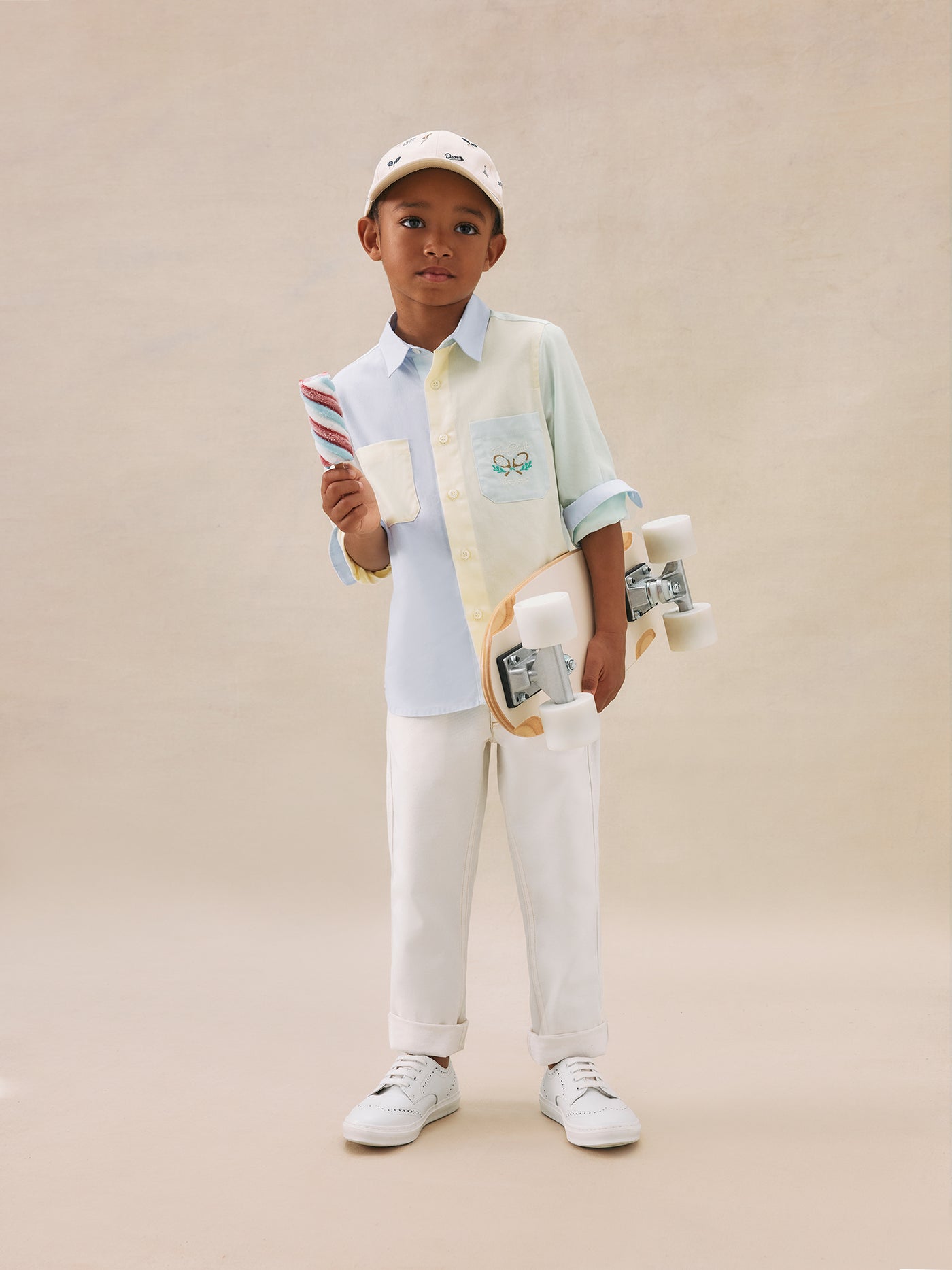 Boy's summer look 2025 Colorblock shirt