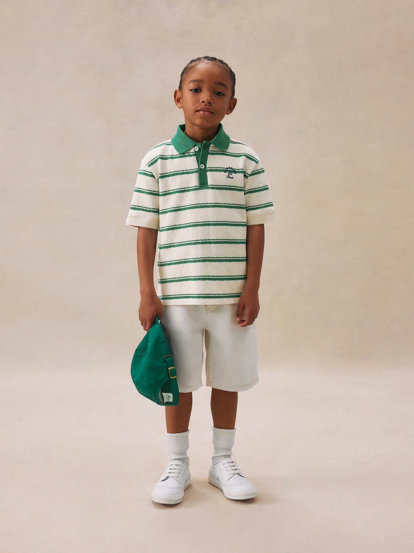 Boy's summer look 2025 Striped polo shirt