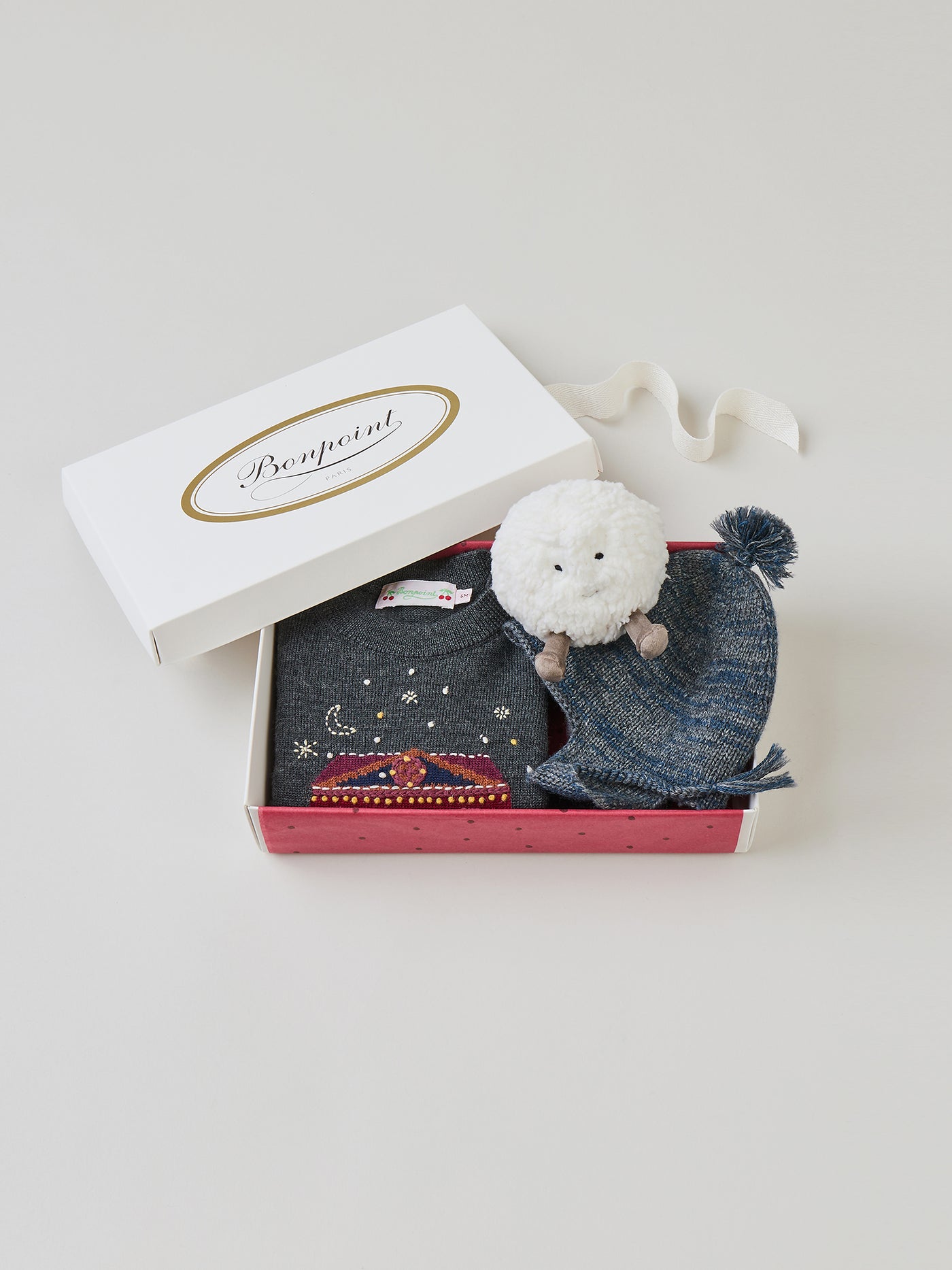 Baby's Christmas gift case - Grey wool Sweater