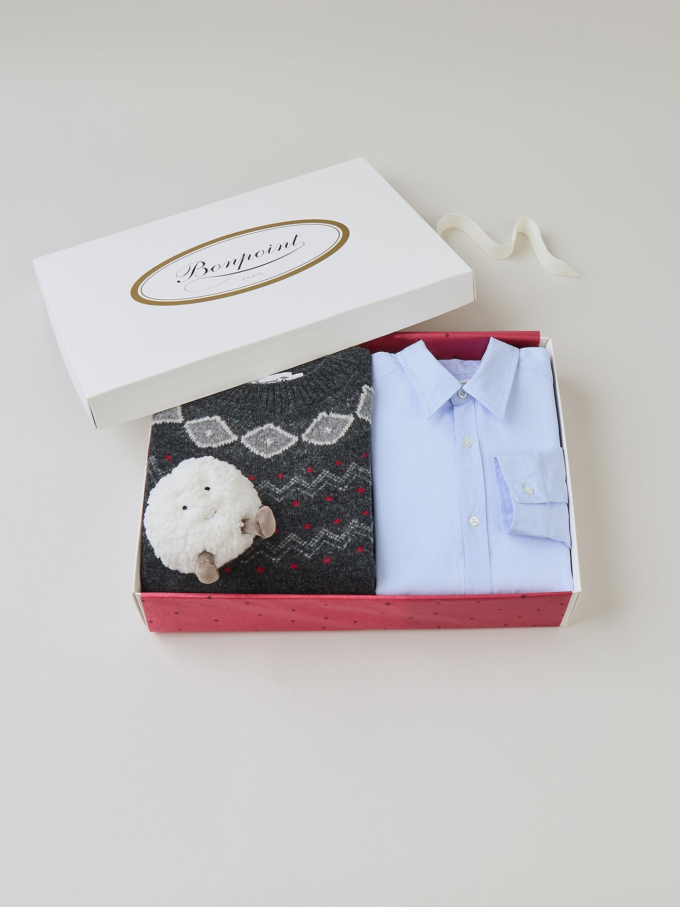 Boy's Christmas gift case - Grey Jacquard