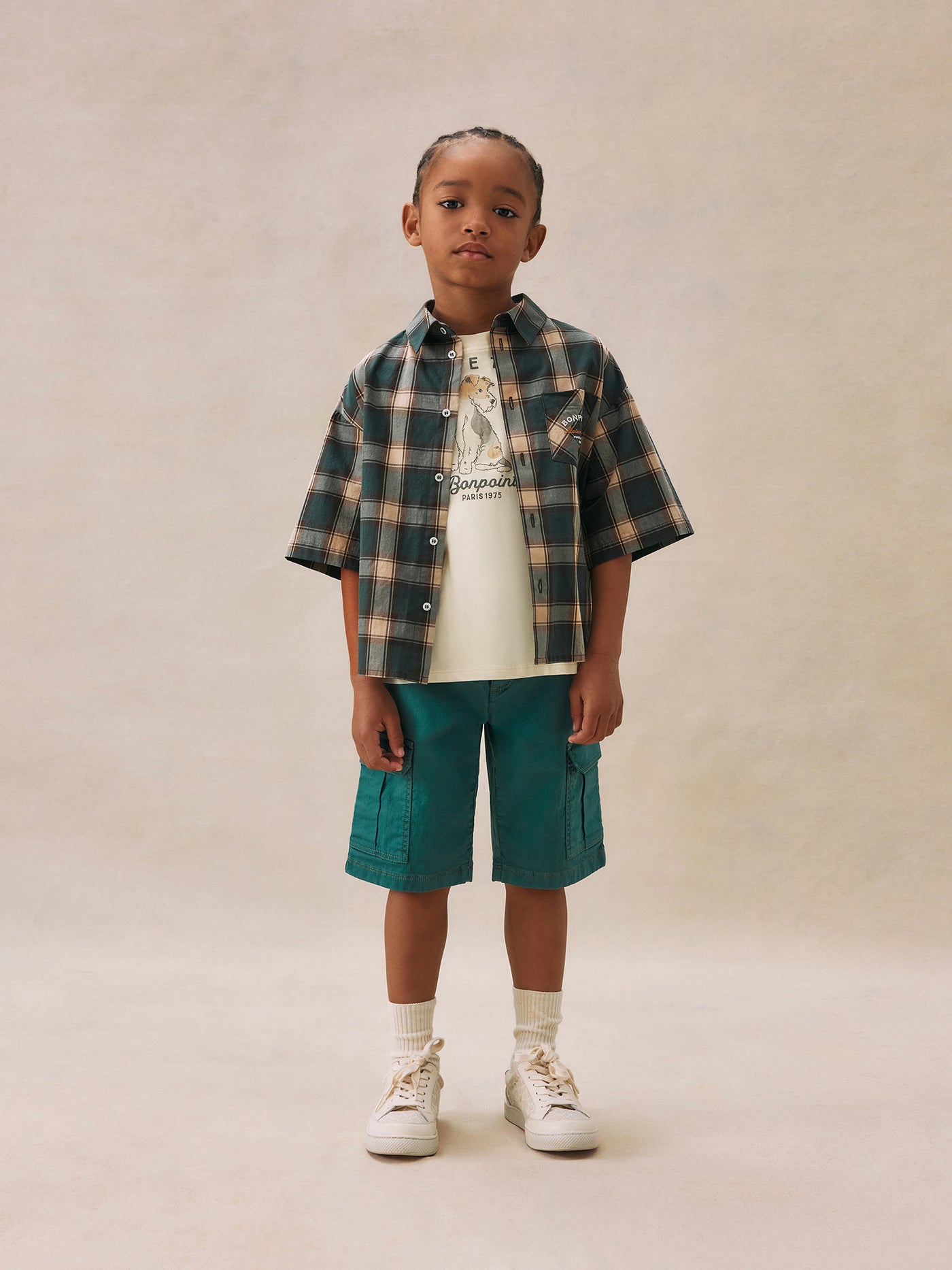 Boy's summer look 2025 Checkered shirt