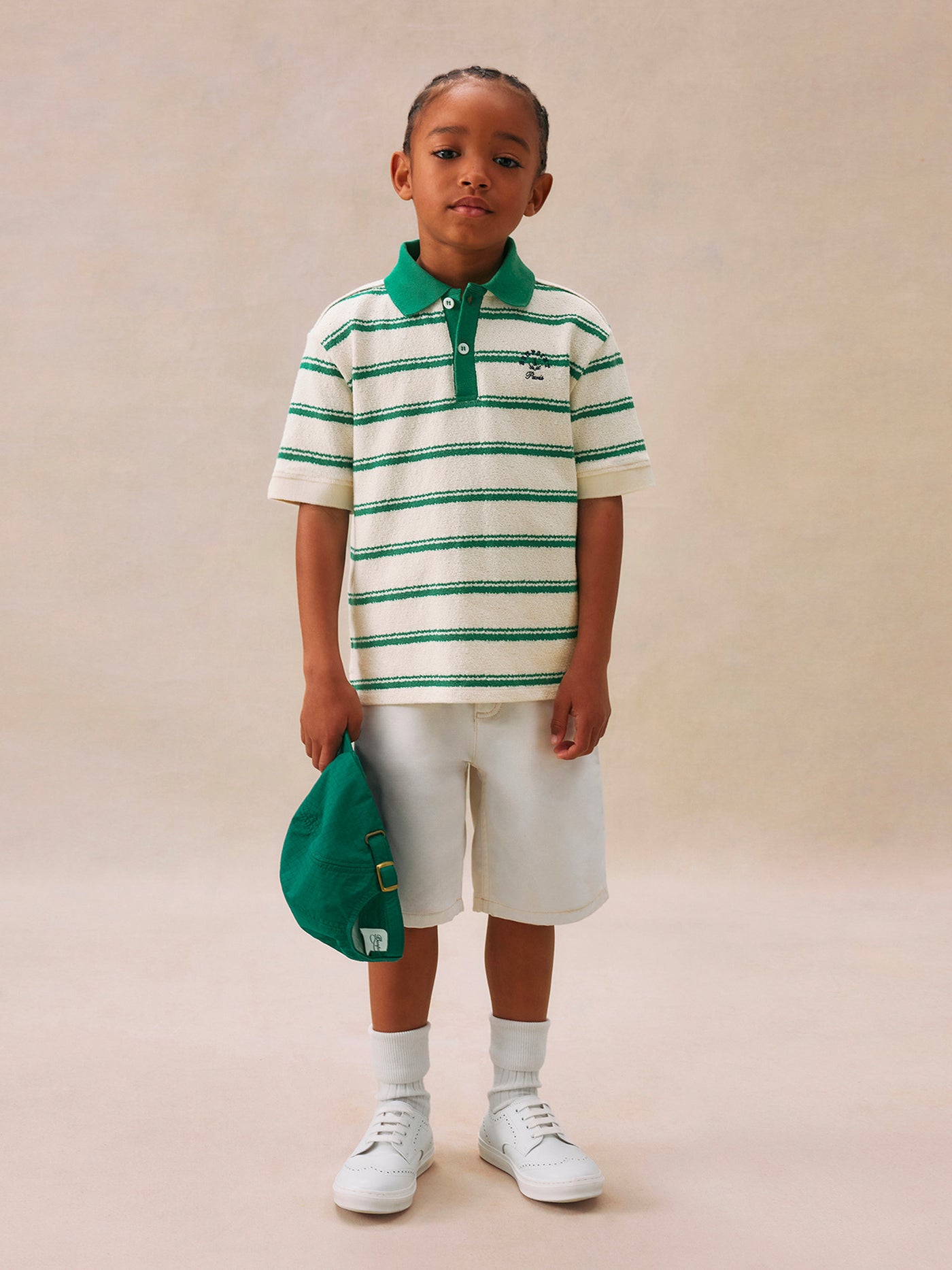 Boy's summer look 2025 Striped polo shirt