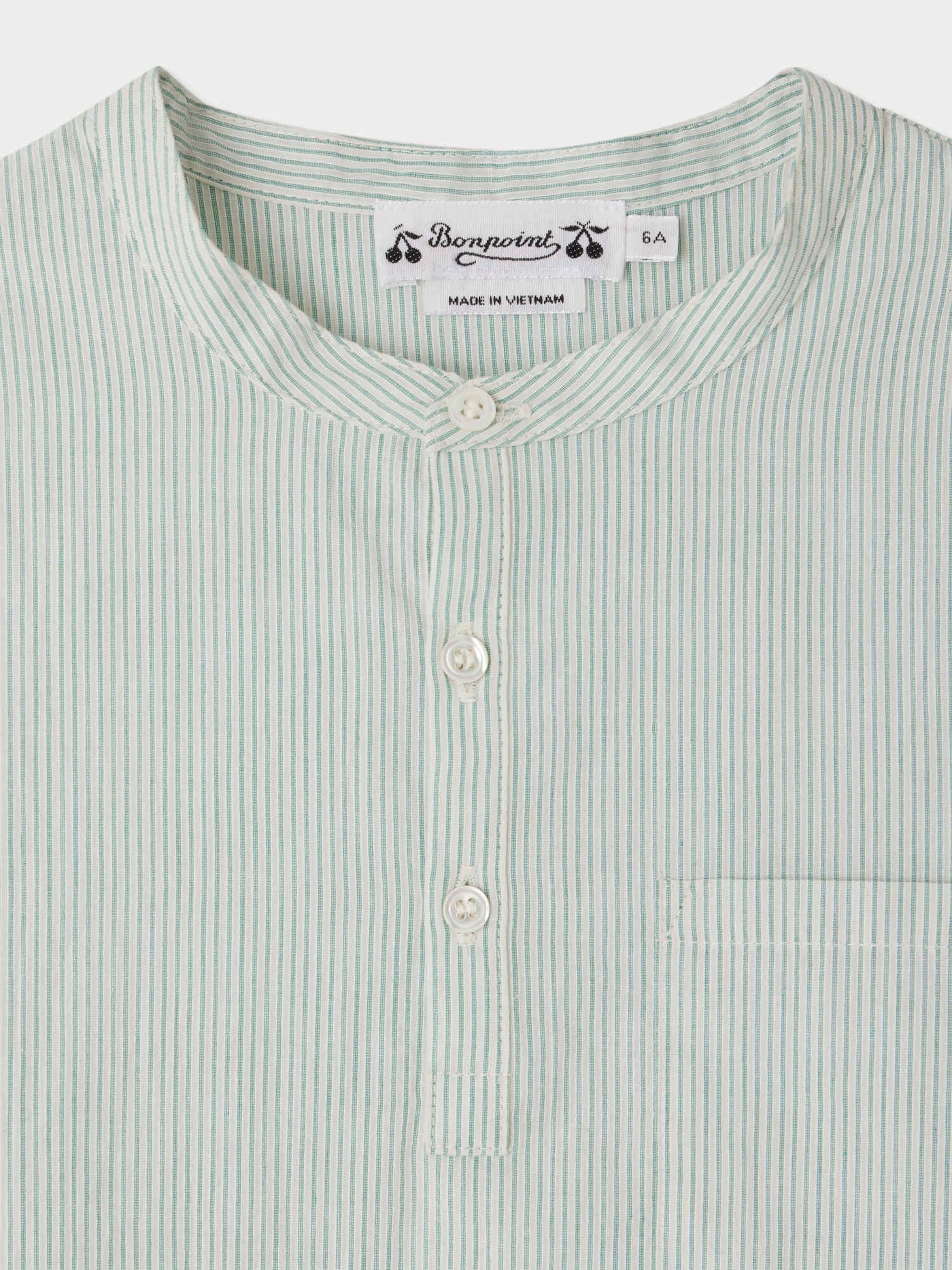 Camicia a righe con colletto alla coreana