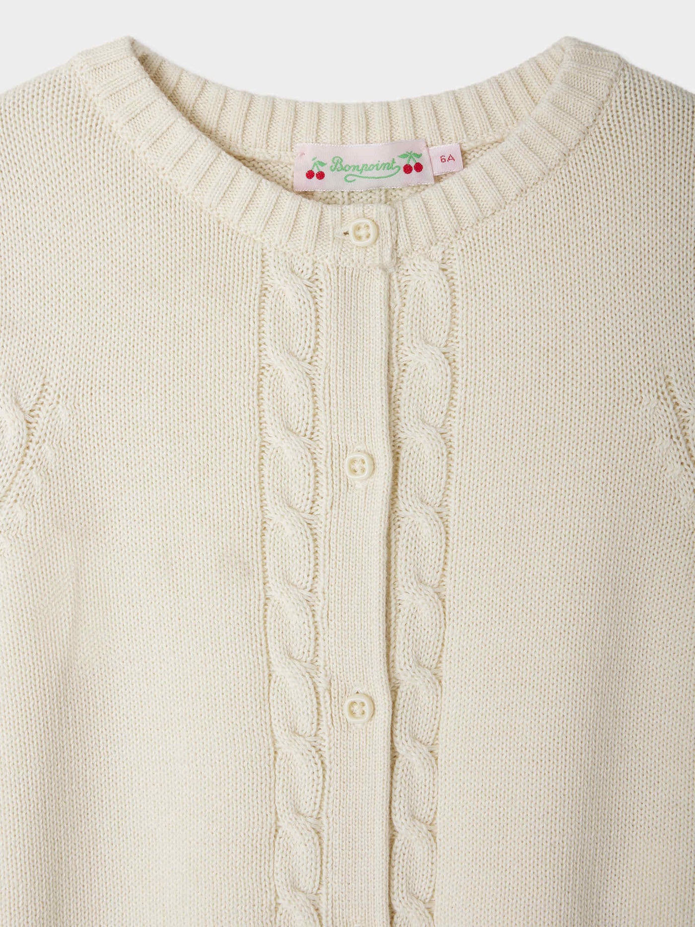 Cardigan Erini in maglia a trecce con ricamo ciliegie