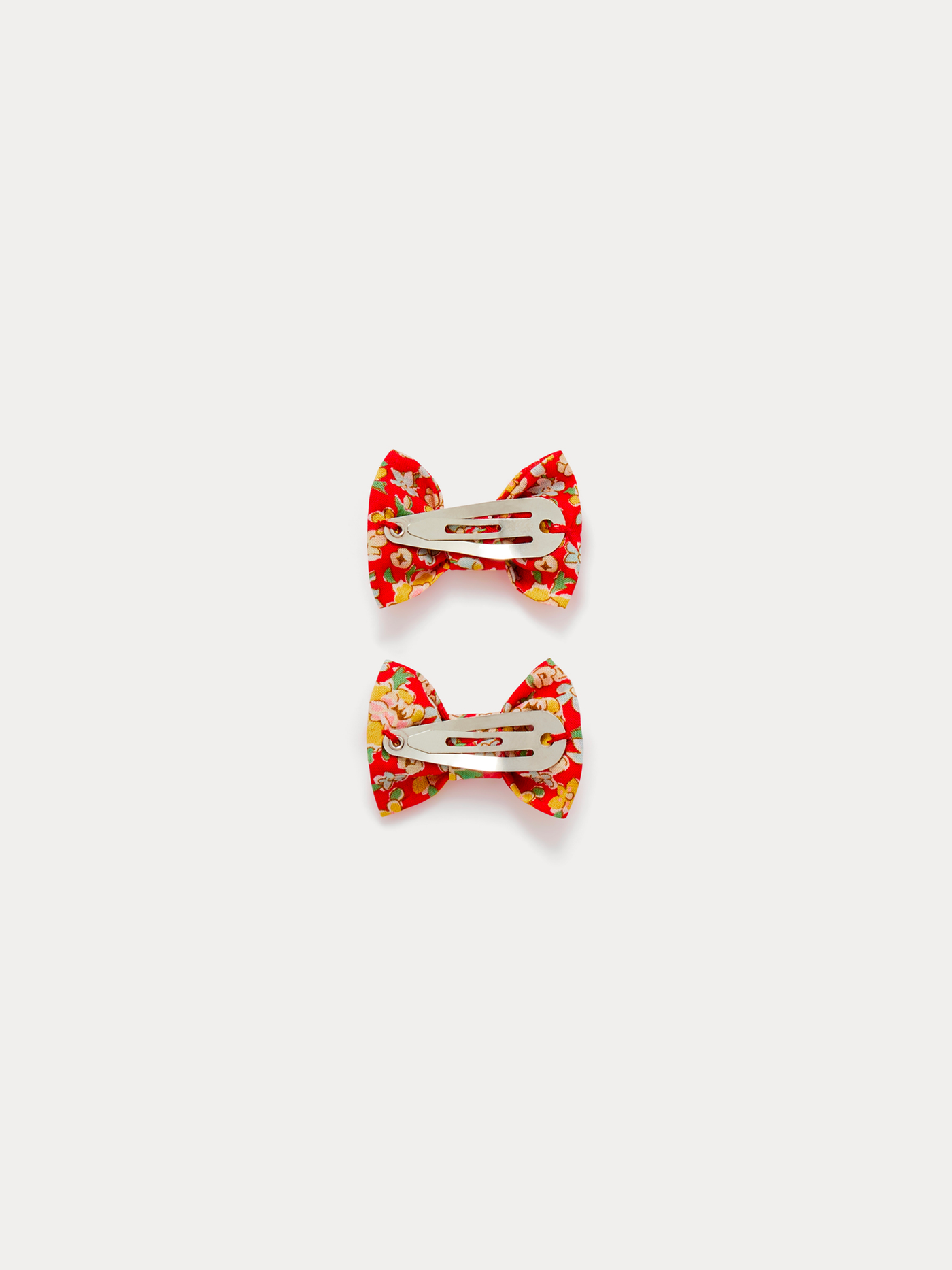 Barrette Miniclic in tessuto Liberty rosso