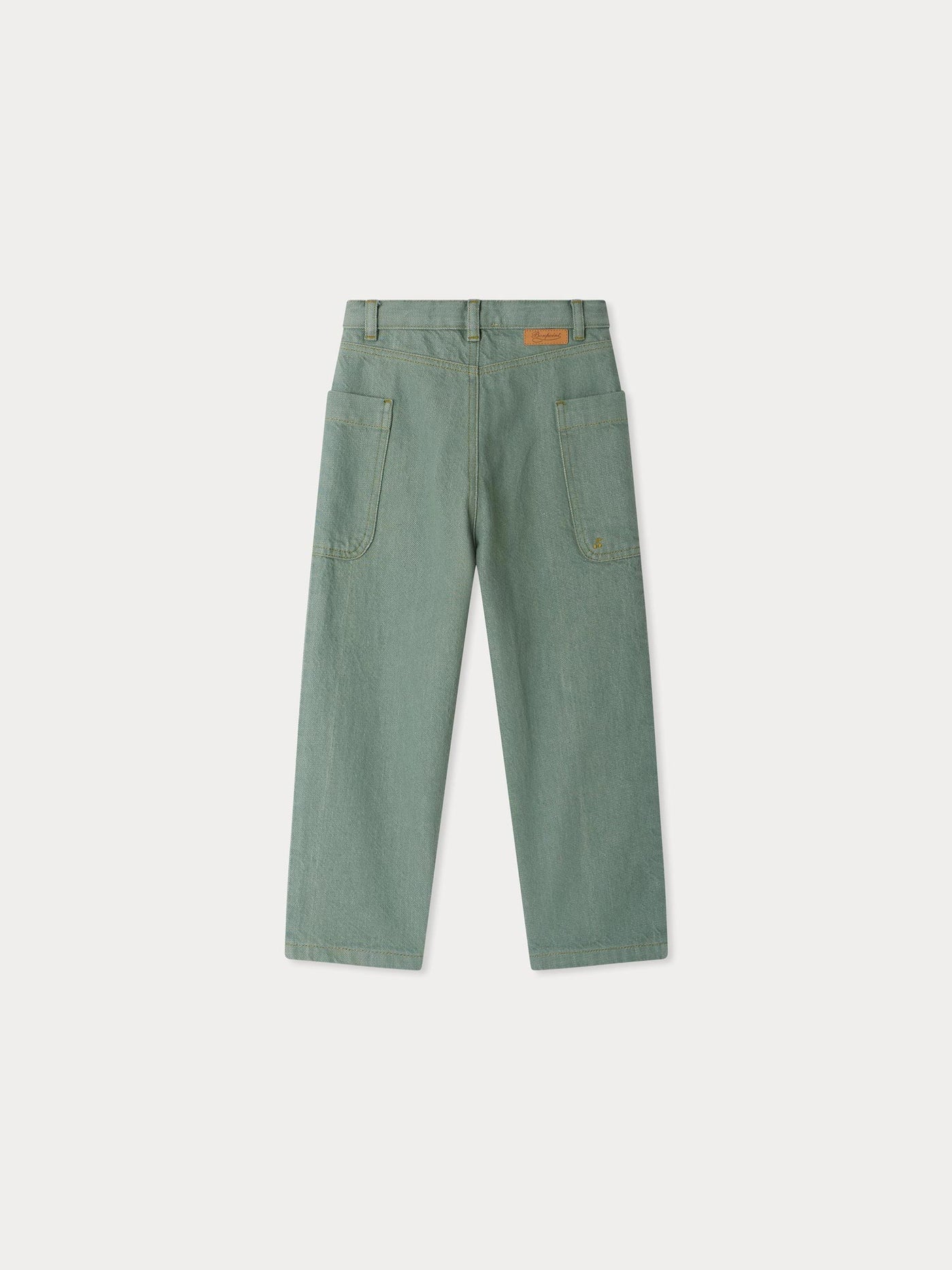 Looping wide-leg denim pants