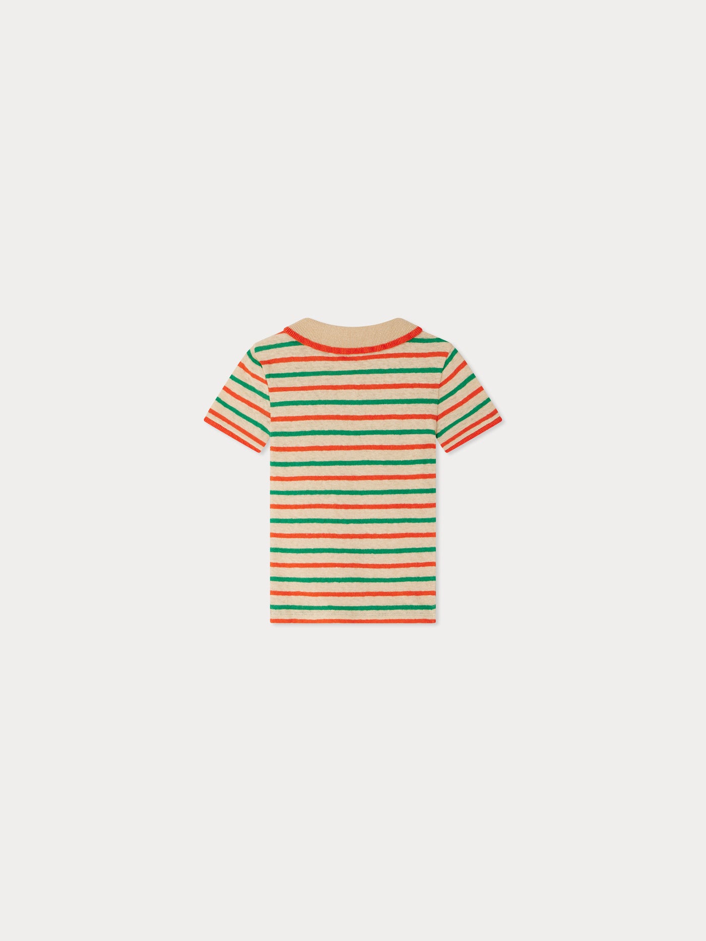 Edelyne striped polo collar t-shirt in organic cotton