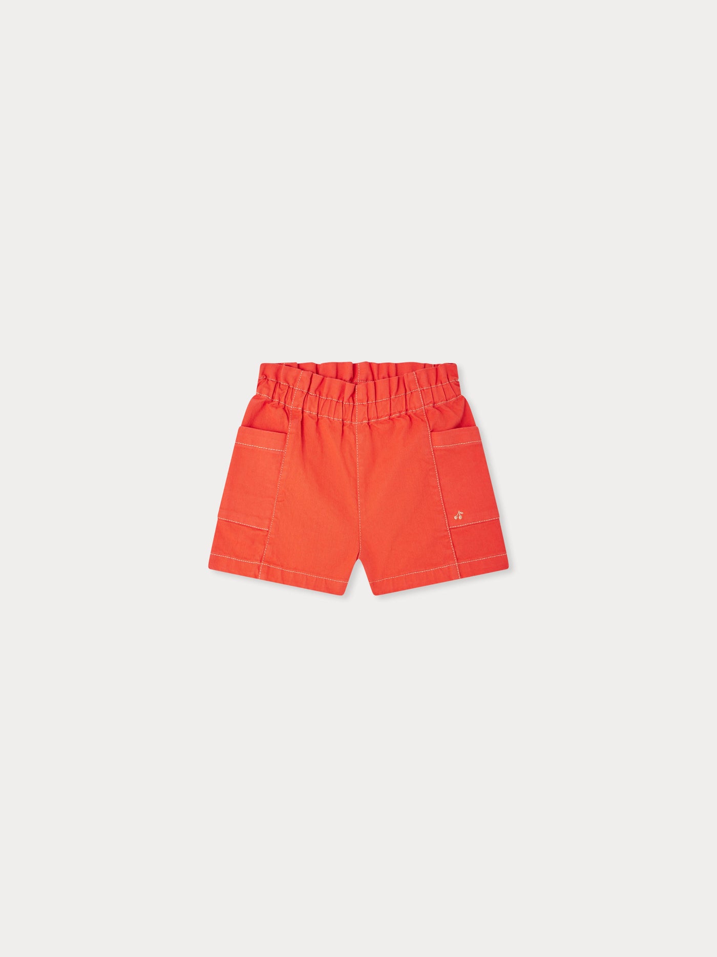 Nougat elastic denim shorts