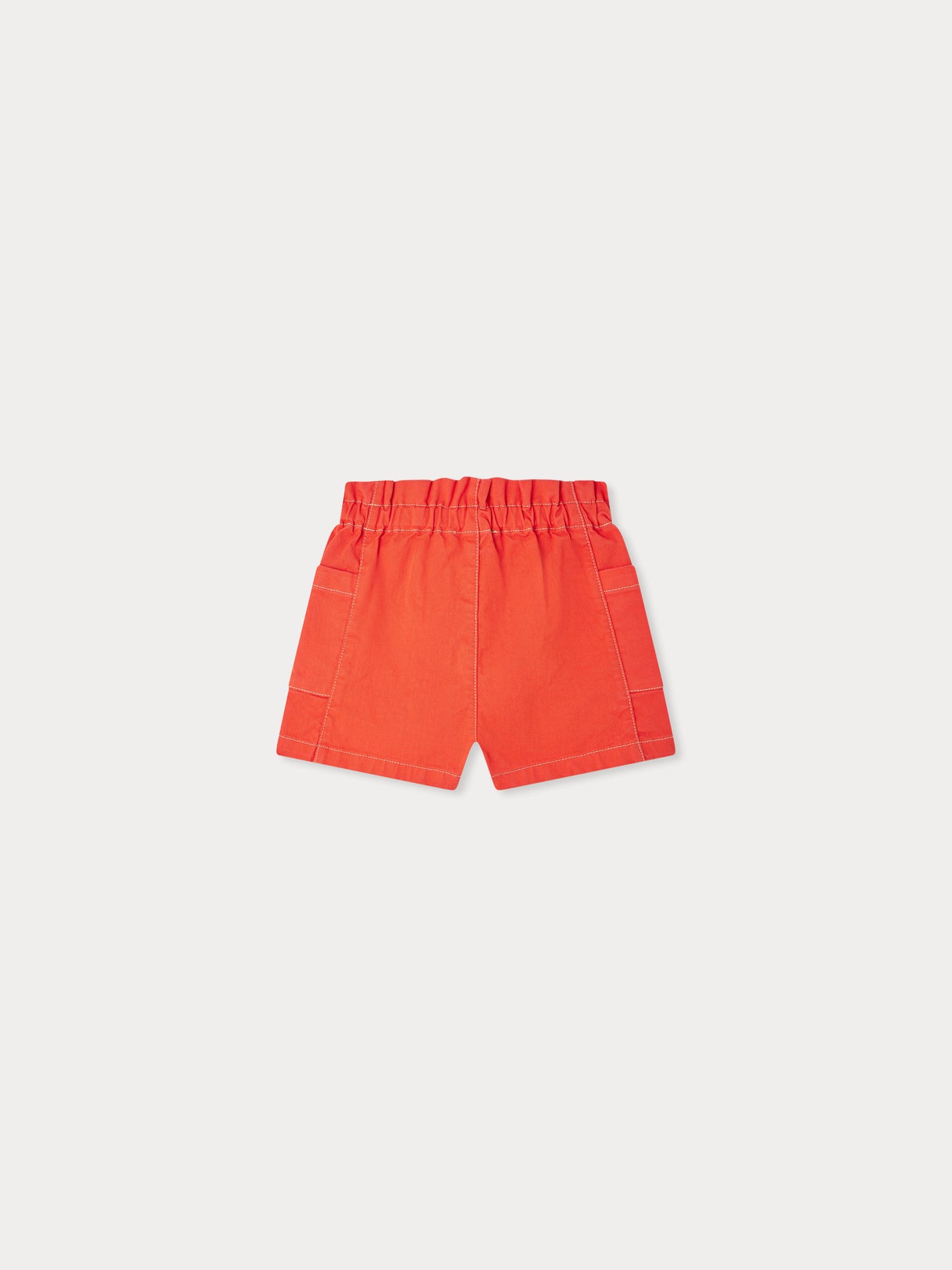 Nougat elastic denim shorts