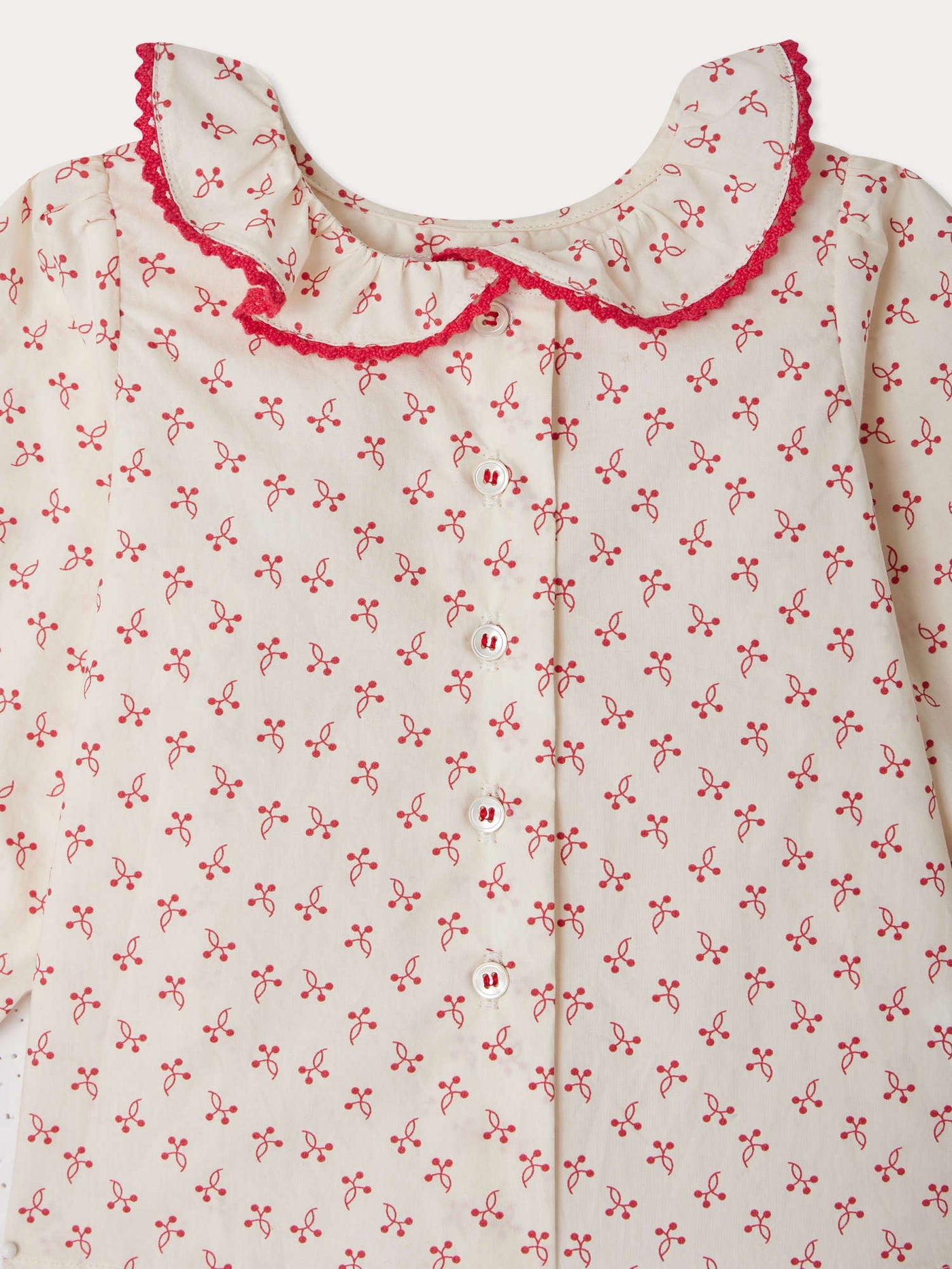 Jojoba cherry print poplin blouse