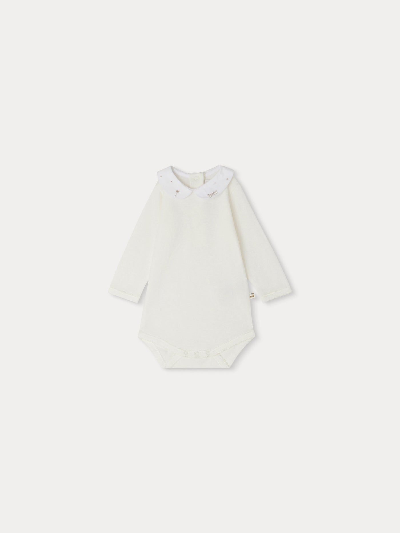 Cygne bodysuit with gold embroidered collar