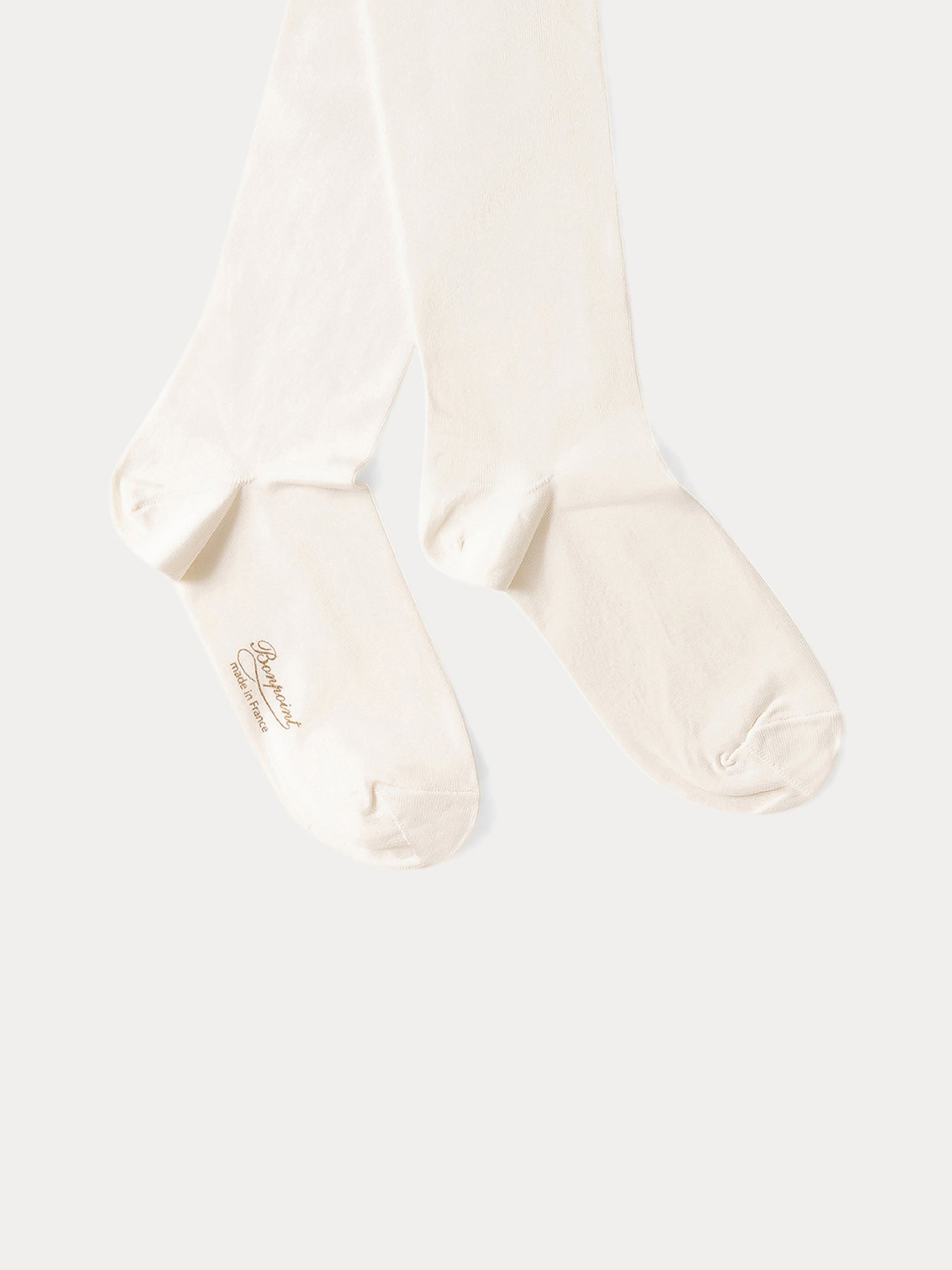 Girls' milk-white microfiber tights