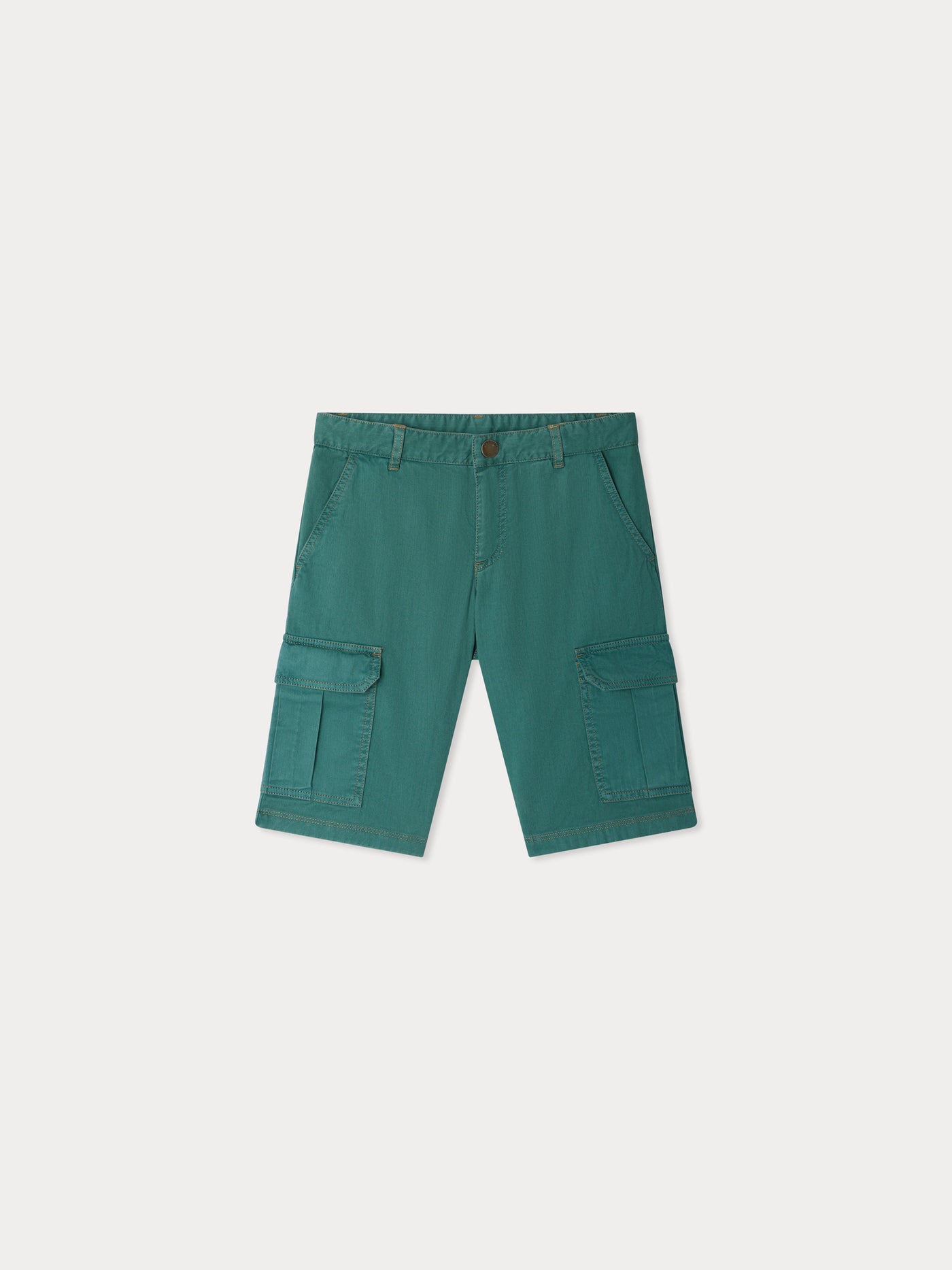 Caiman bermuda shorts with pockets in green denim