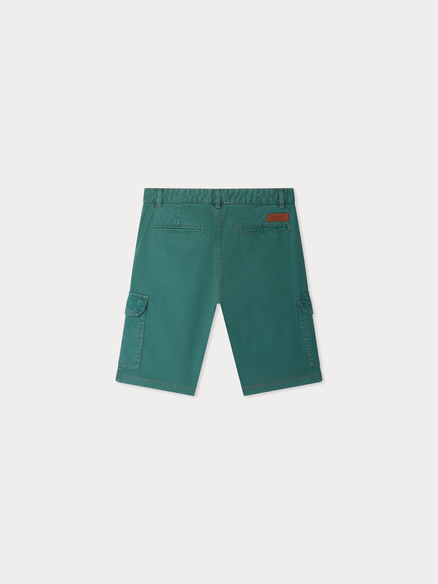 Caiman bermuda shorts with pockets in green denim