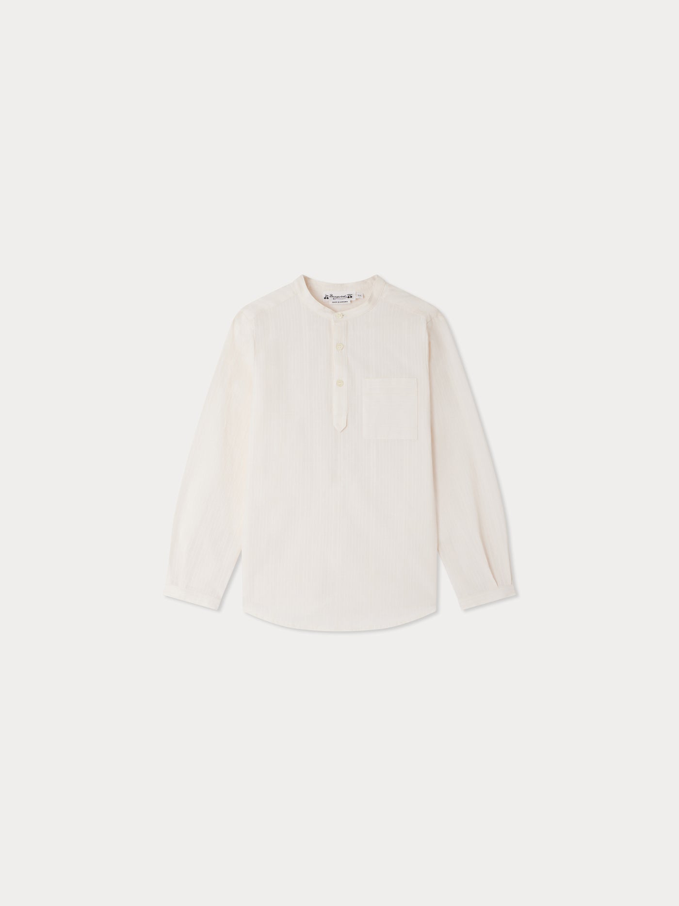 Camicia Claude con colletto alla cinese e sottili righe