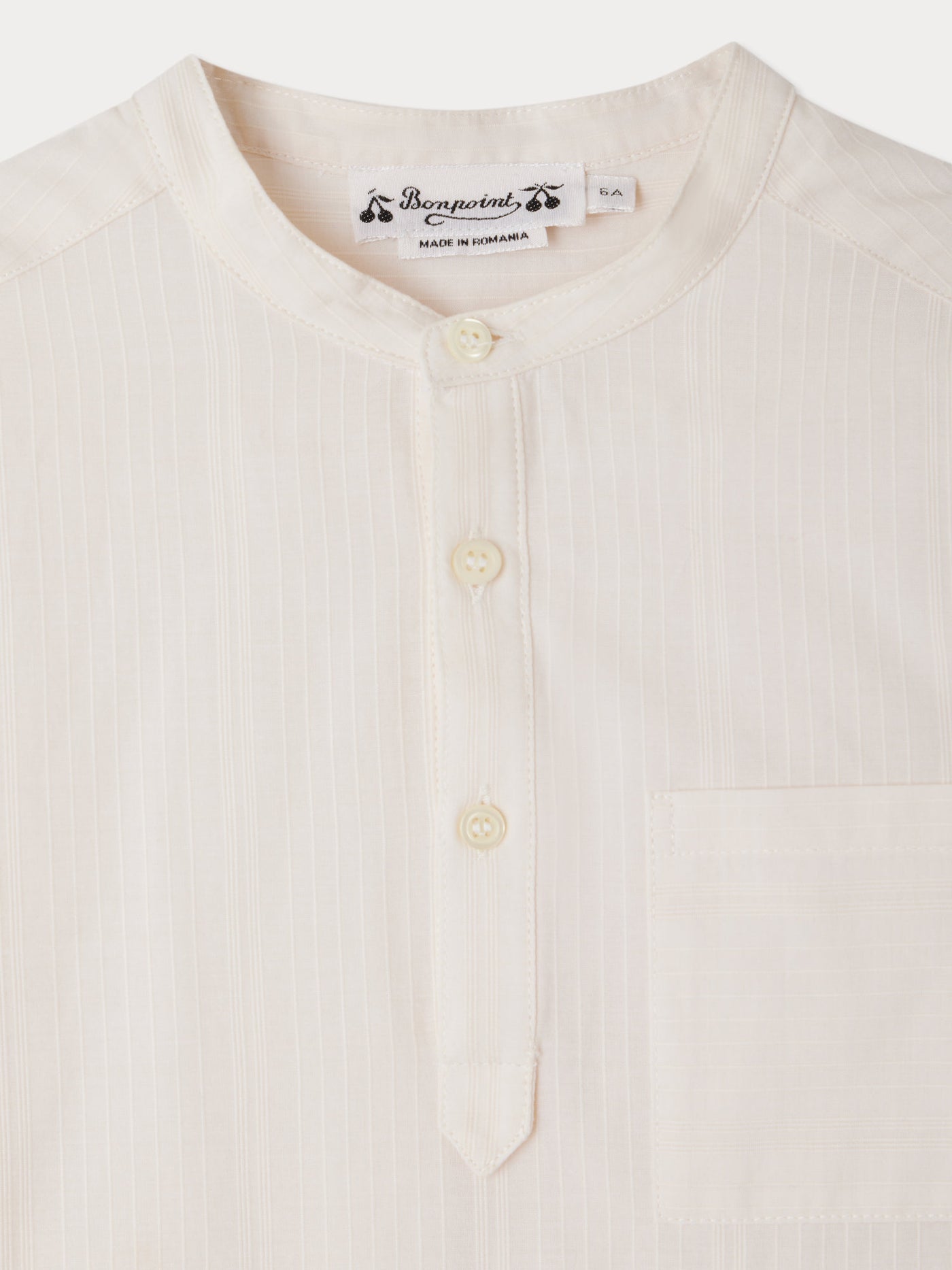 Claude shirt with mandarin collar and fine stripes