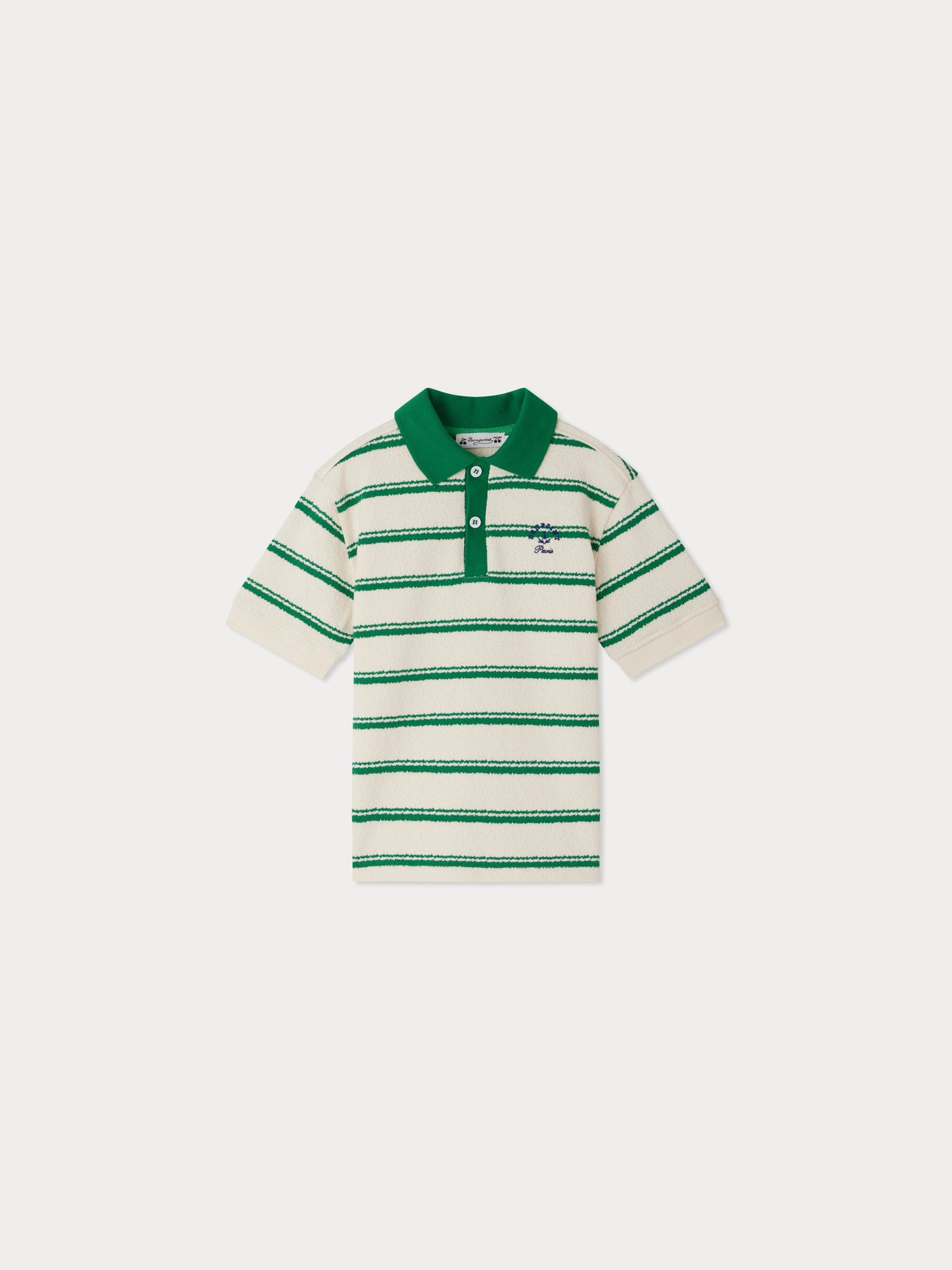 Edell striped polo shirt with collar in organic cotton