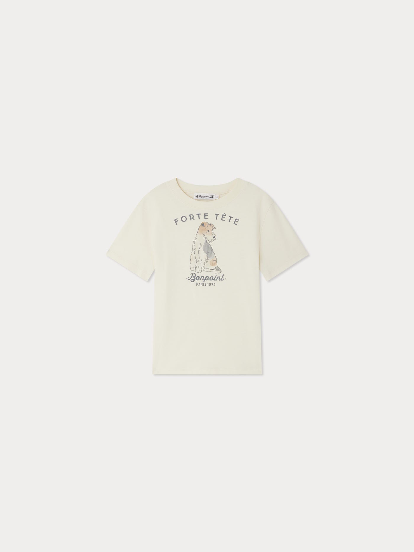 Thibald t-shirt with dog print in organic cotton