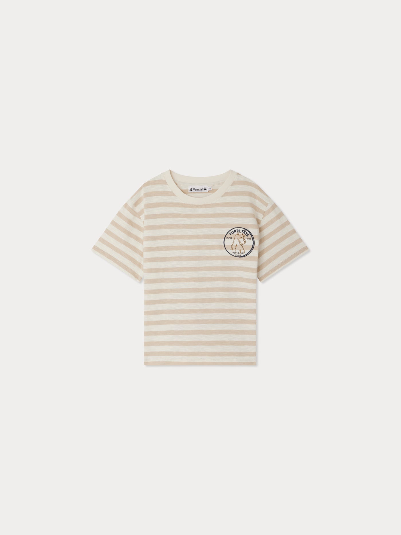 Eidan t-shirt with dog embroidery in organic cotton