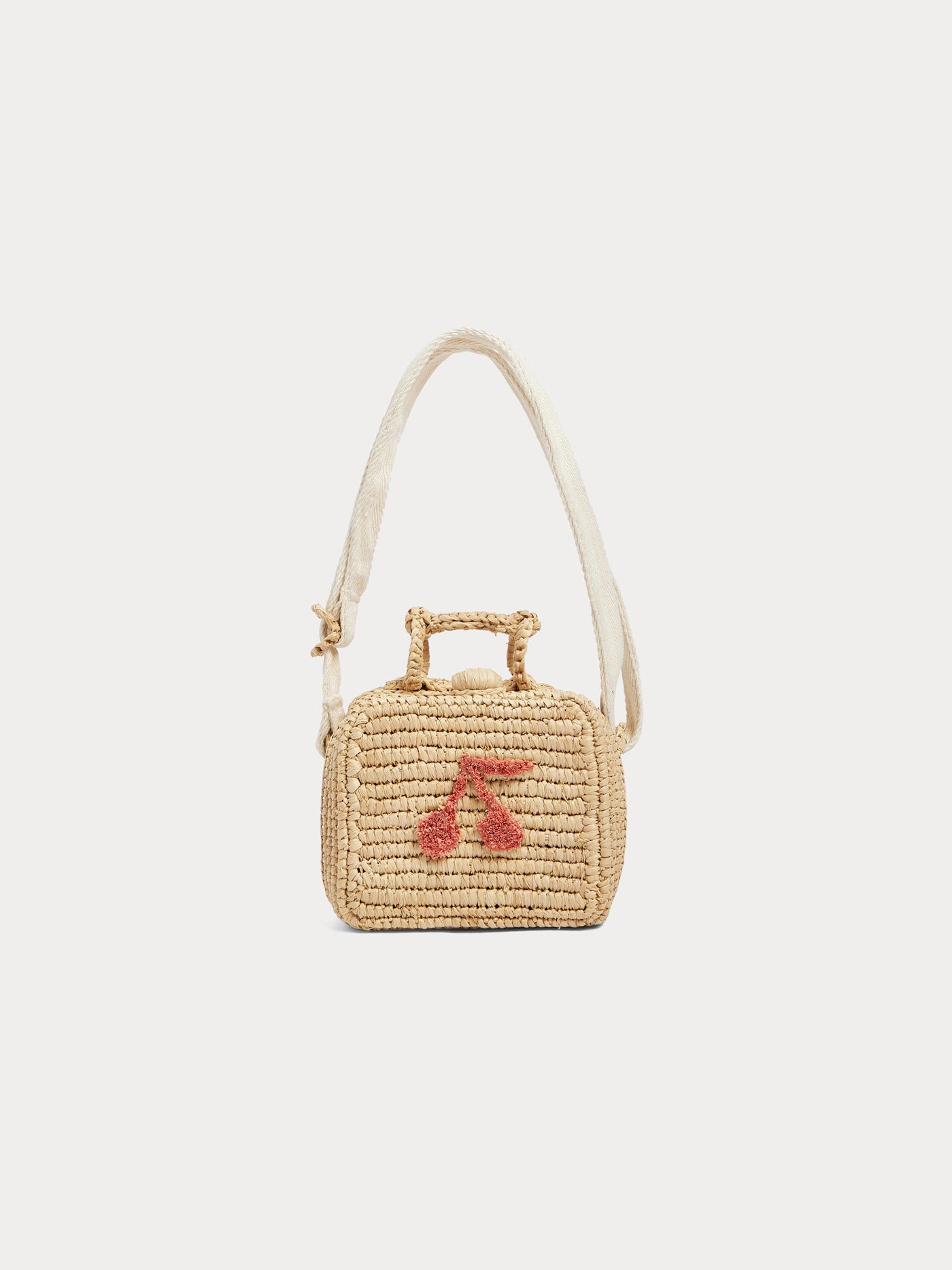 Aimane raffia suitcase bag with shoulder strap