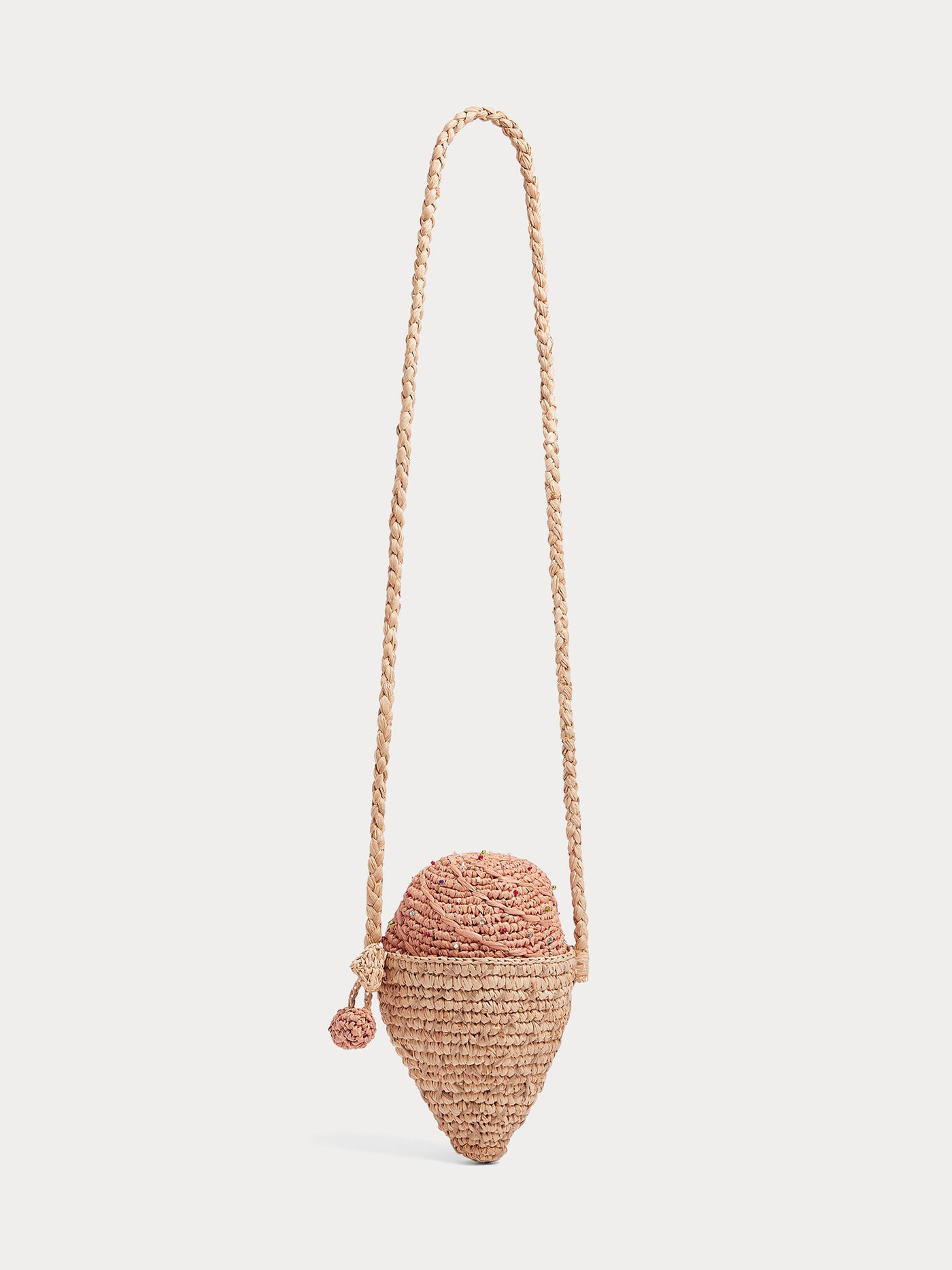 Elida raffia bag with ice-cream print