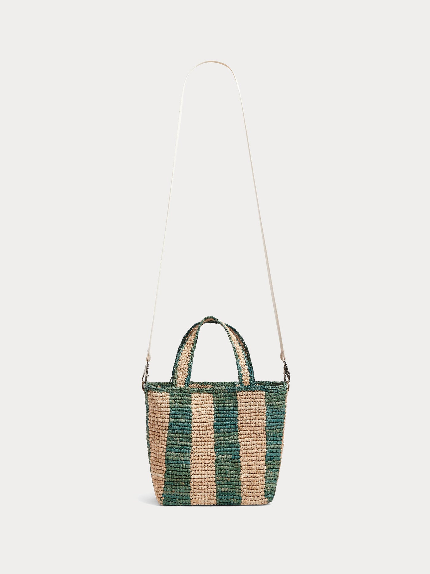 Cabas striped bag in raffia