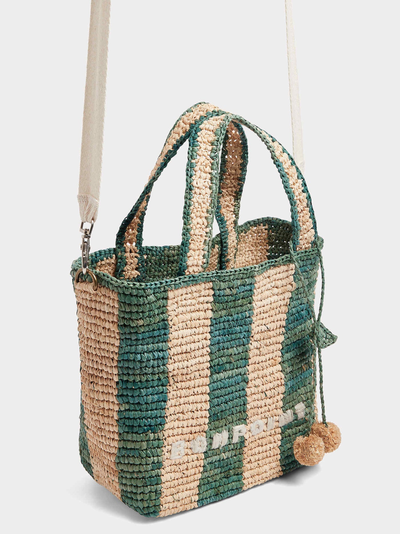 Cabas striped bag in raffia