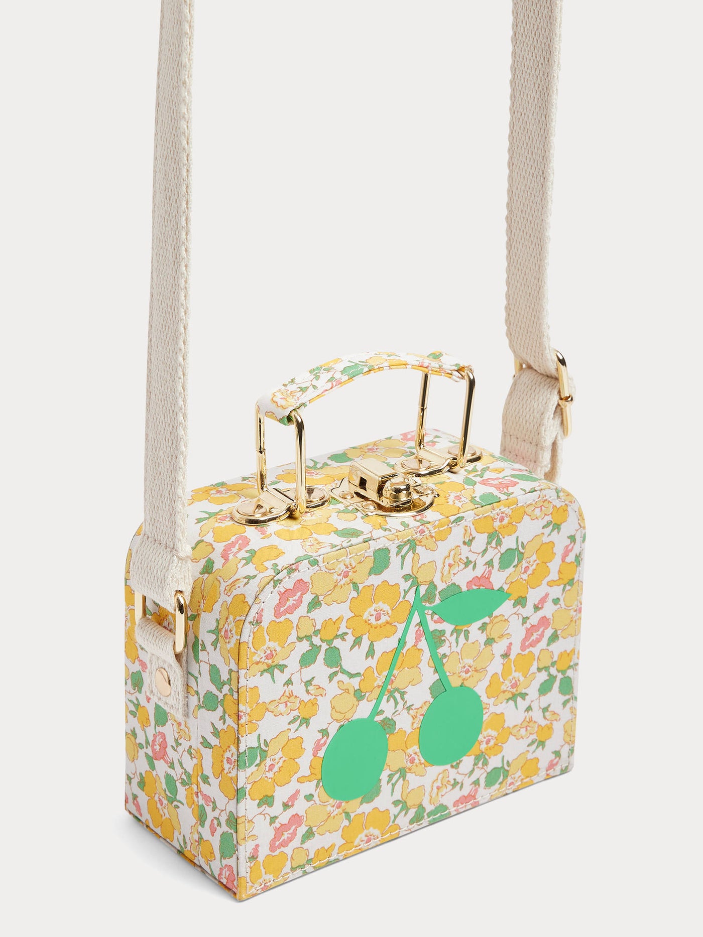 Aimane suitcase bag with shoulder strap made with Liberty fabrics