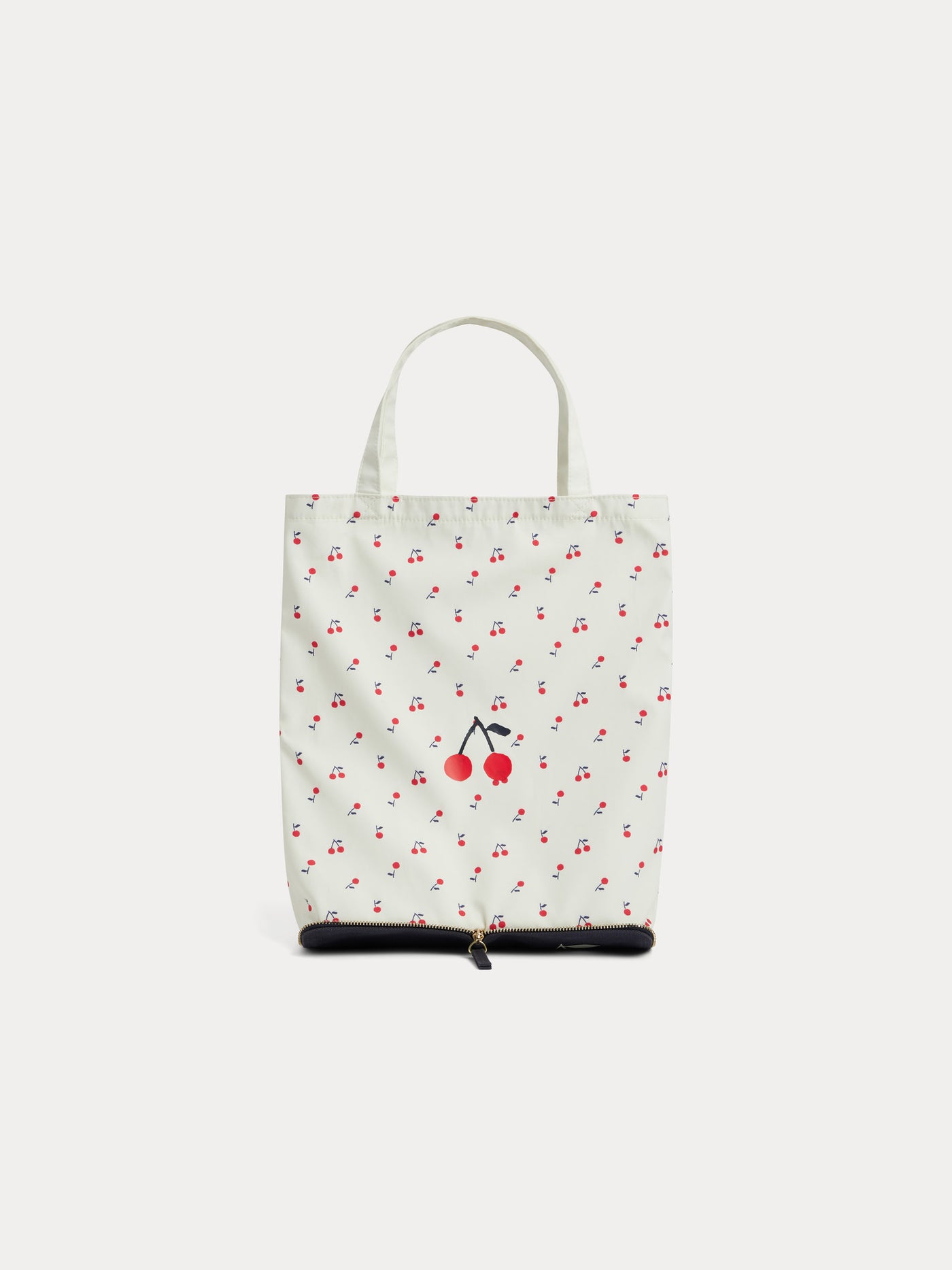 Foldable tote bag with cherry print