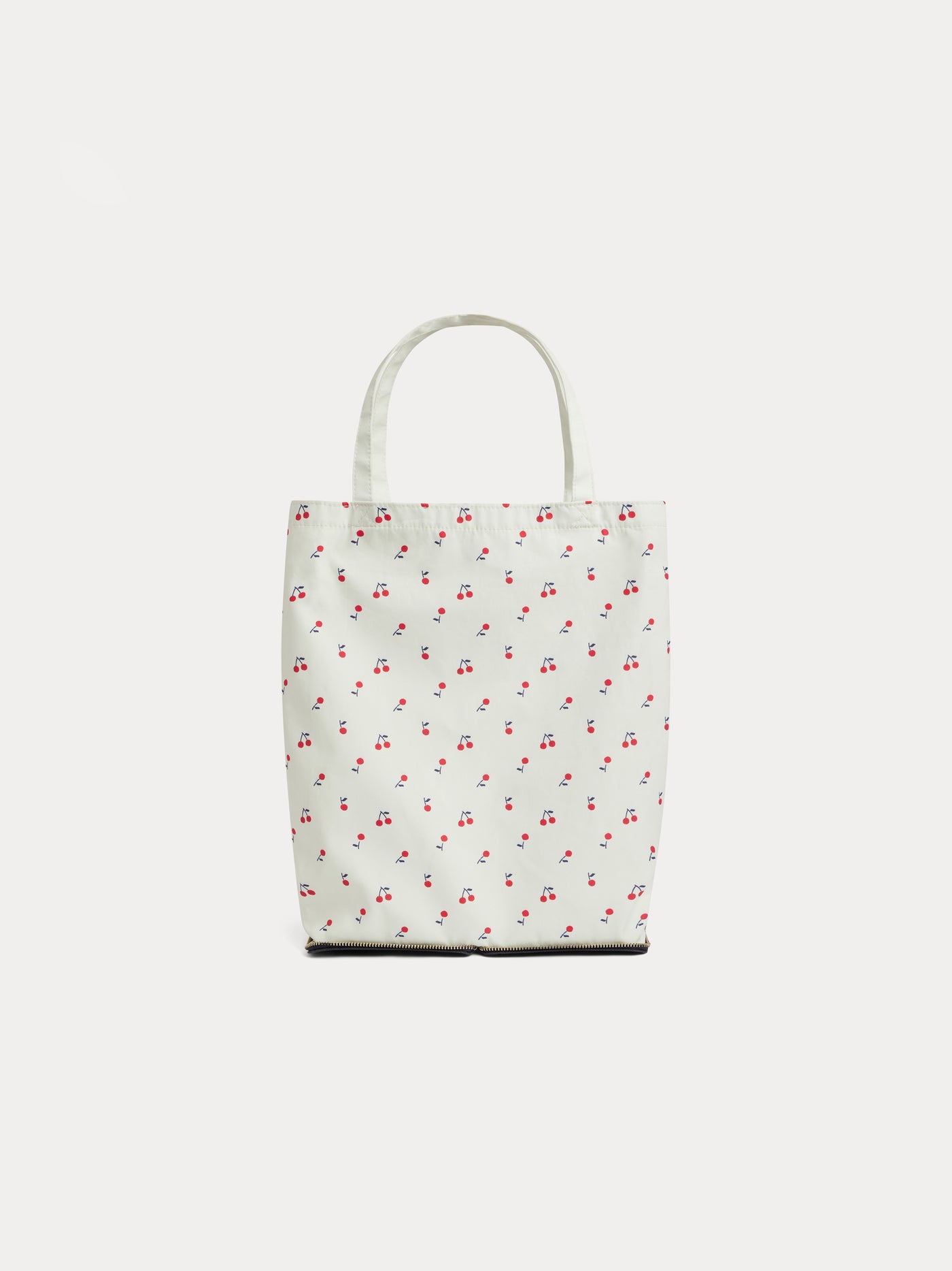 Foldable tote bag with cherry print