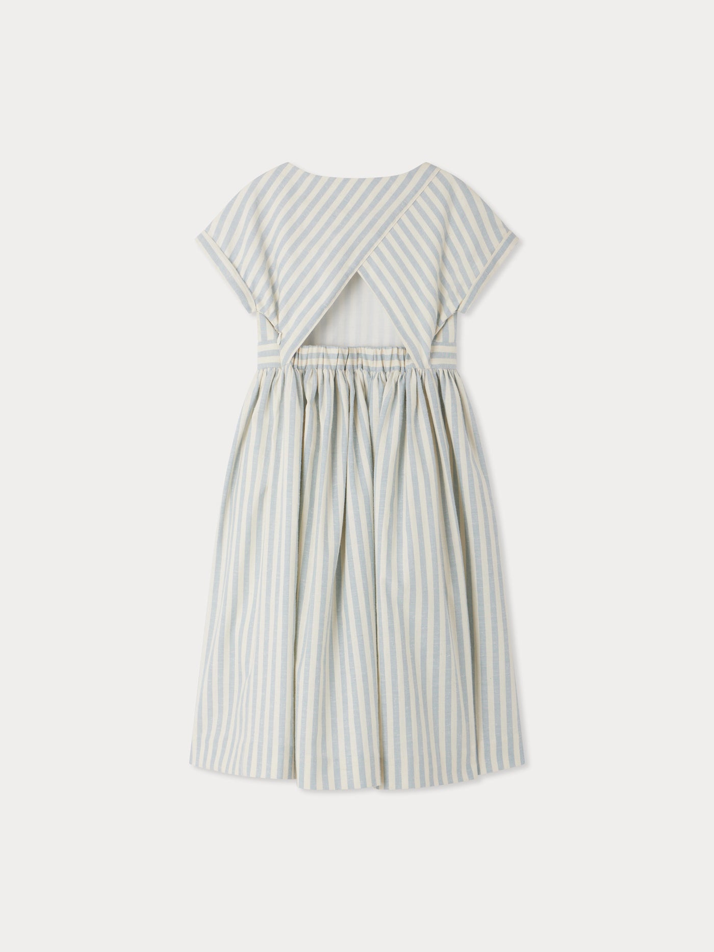 Edelweiss striped dress with openwork in the back