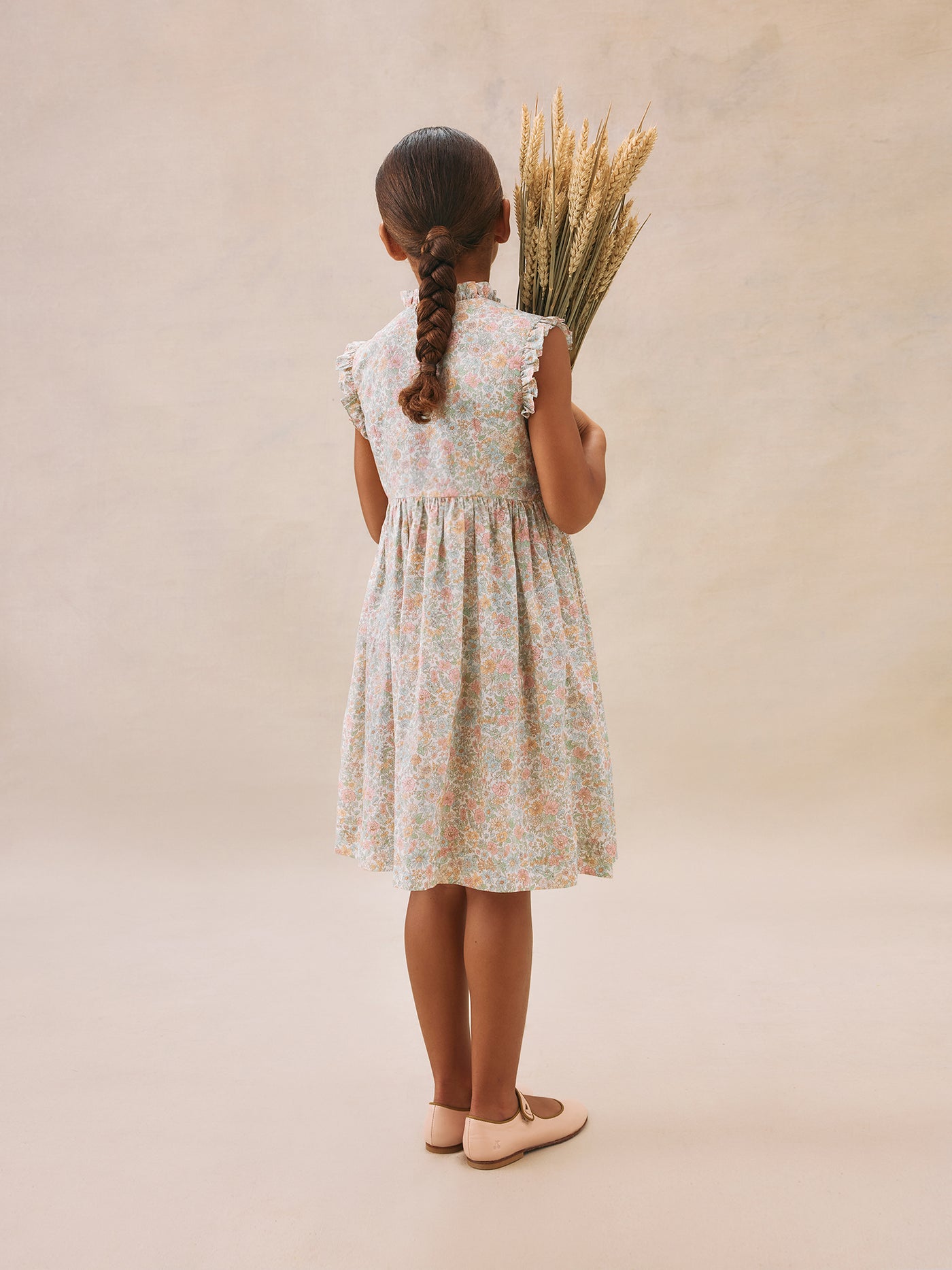 Fabiola smocked and embroidered dress made with Liberty fabrics