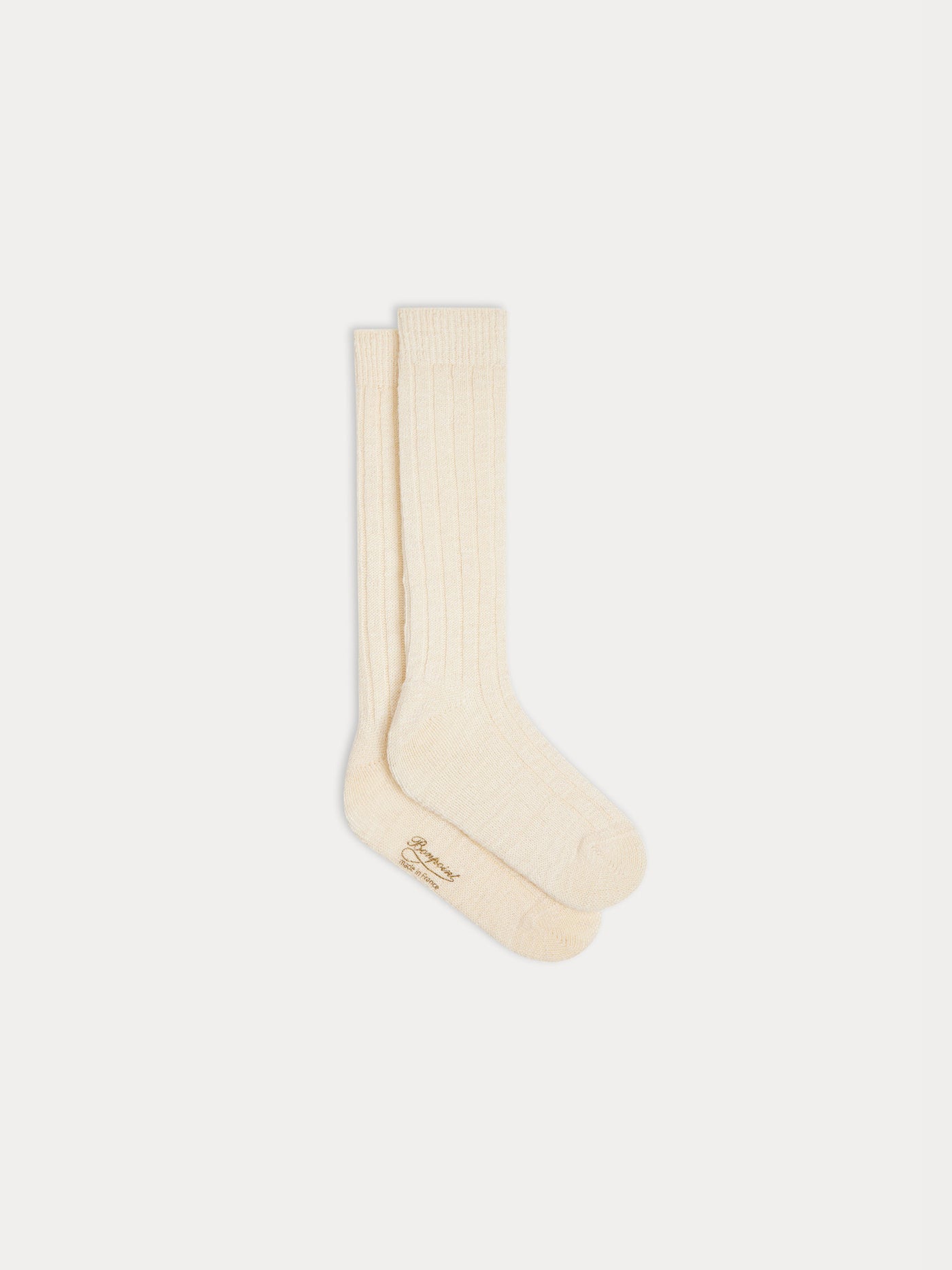 Tock high socks in ecru cotton