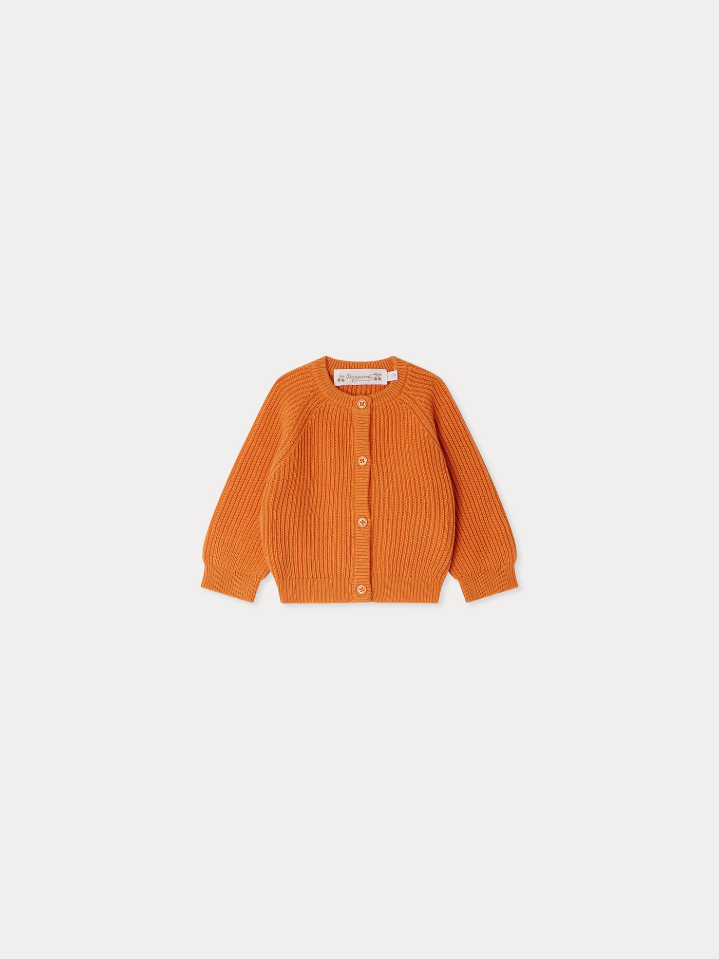Cardigan a coste Giusto in arancione