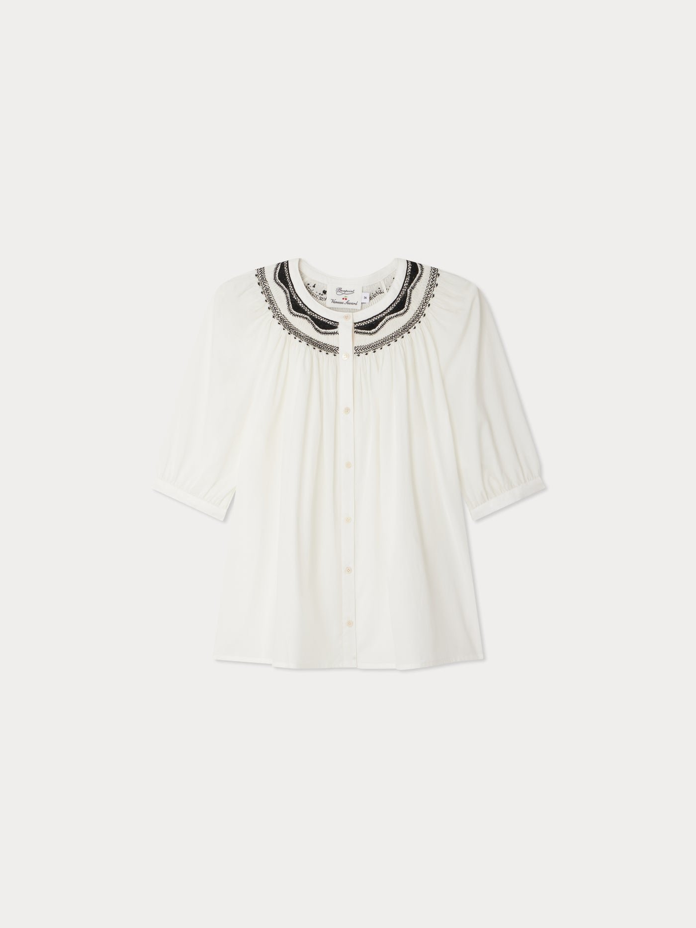 Bonpoint x Vanessa Seward Estime smocked blouse with embroideries