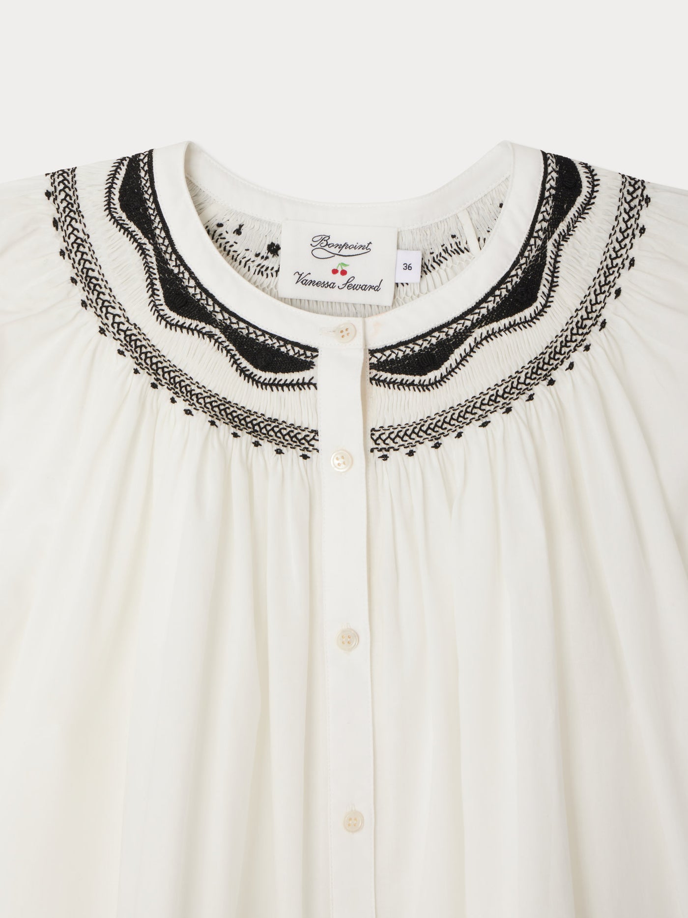 Bonpoint x Vanessa Seward Estime smocked blouse with embroideries