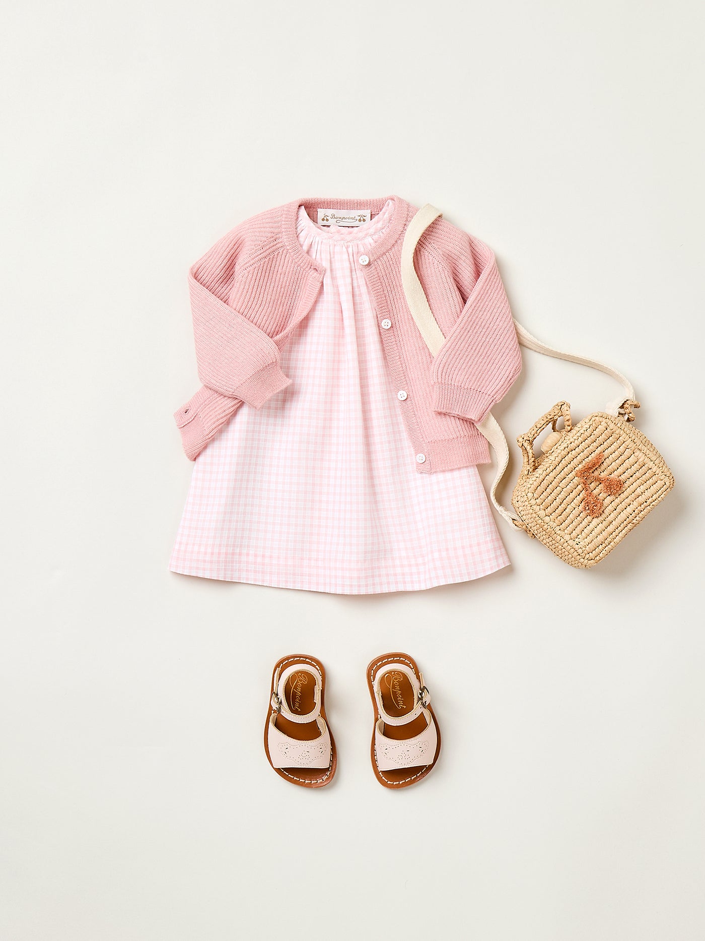 Carmella dress in smocked and embroidered checks