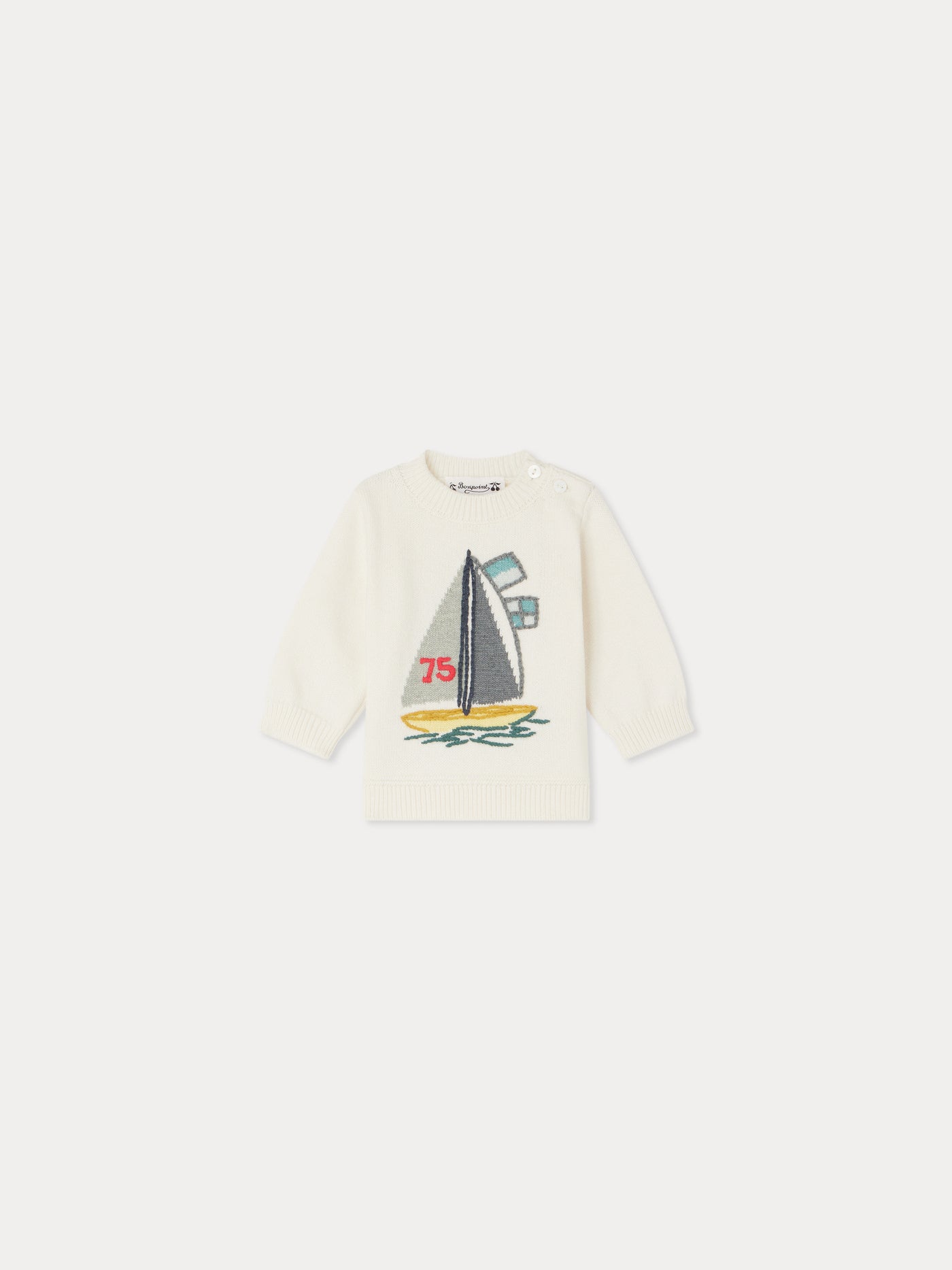 Maglione in cashmere Almire con ricamo regatta