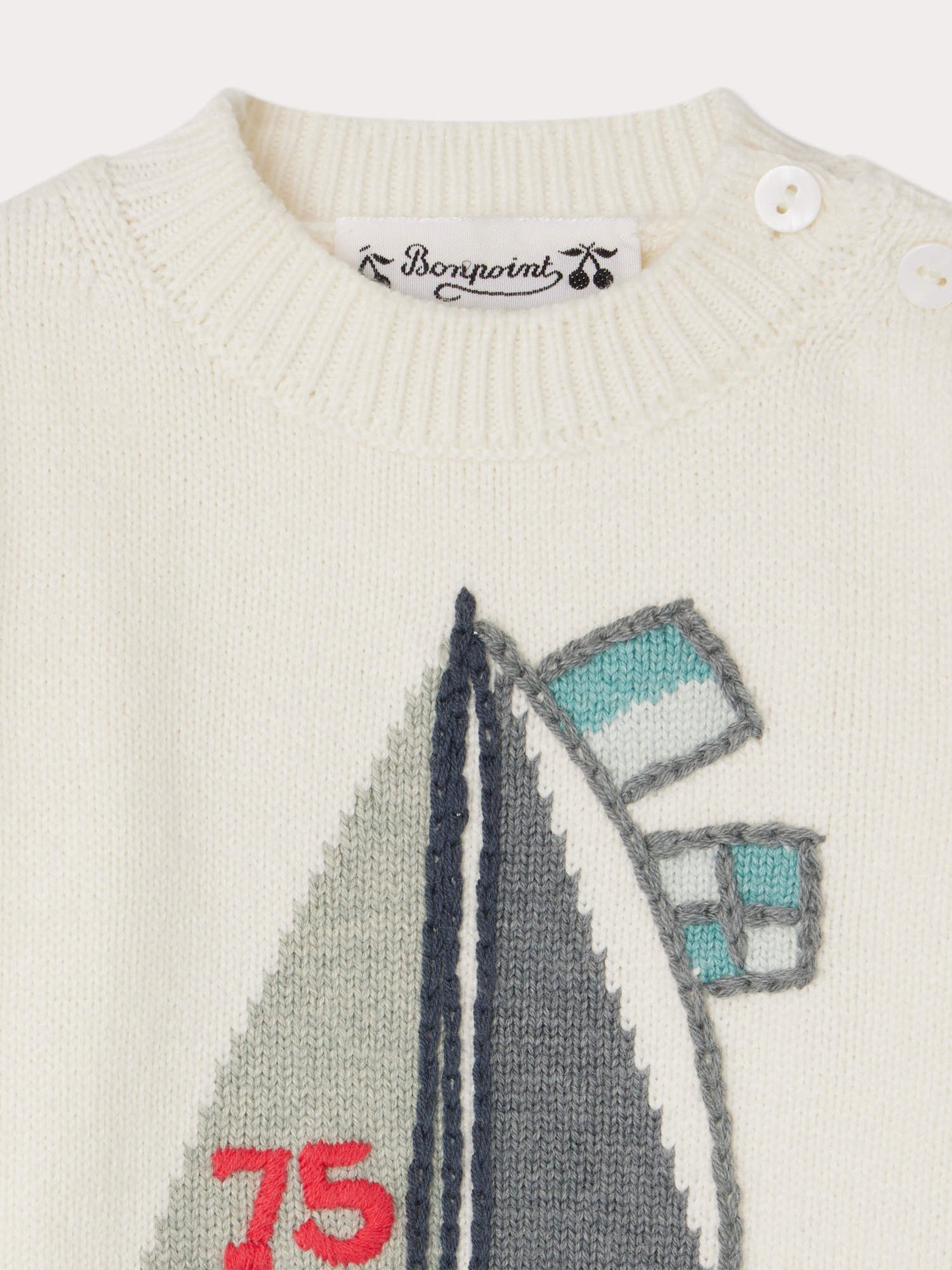 Almire cashmere sweater with regatta embroidery