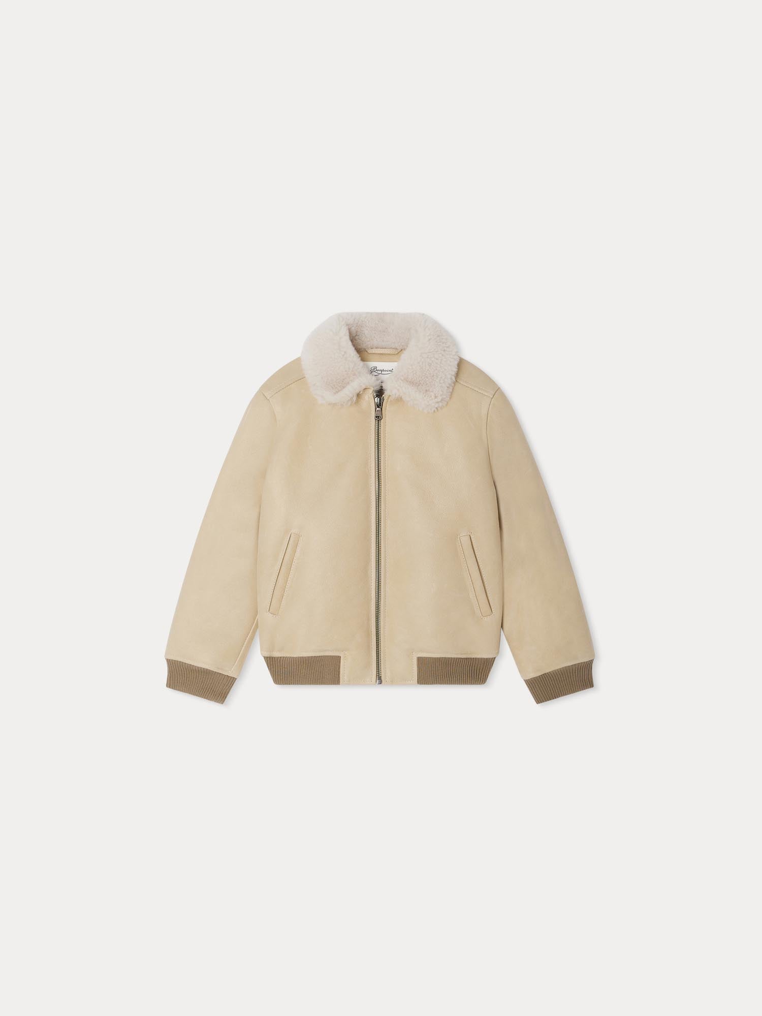 Camel shearling jacket best sale