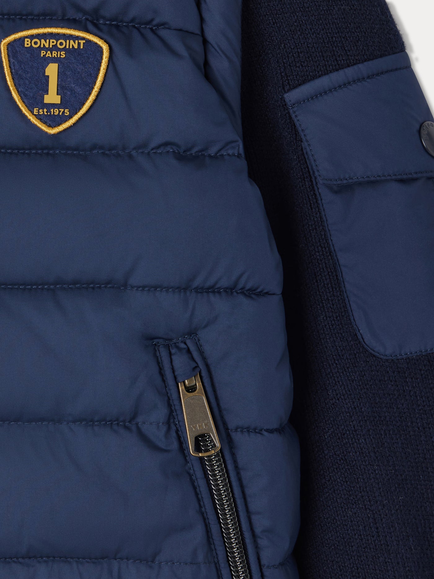 Giani navy blue zip-up down jacket