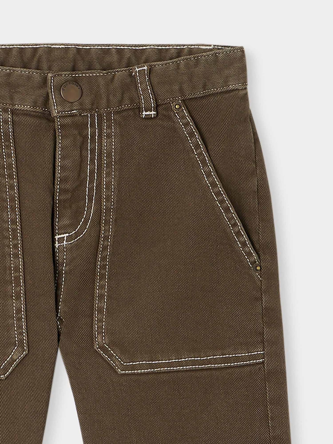 Gaël pants in khaki denim