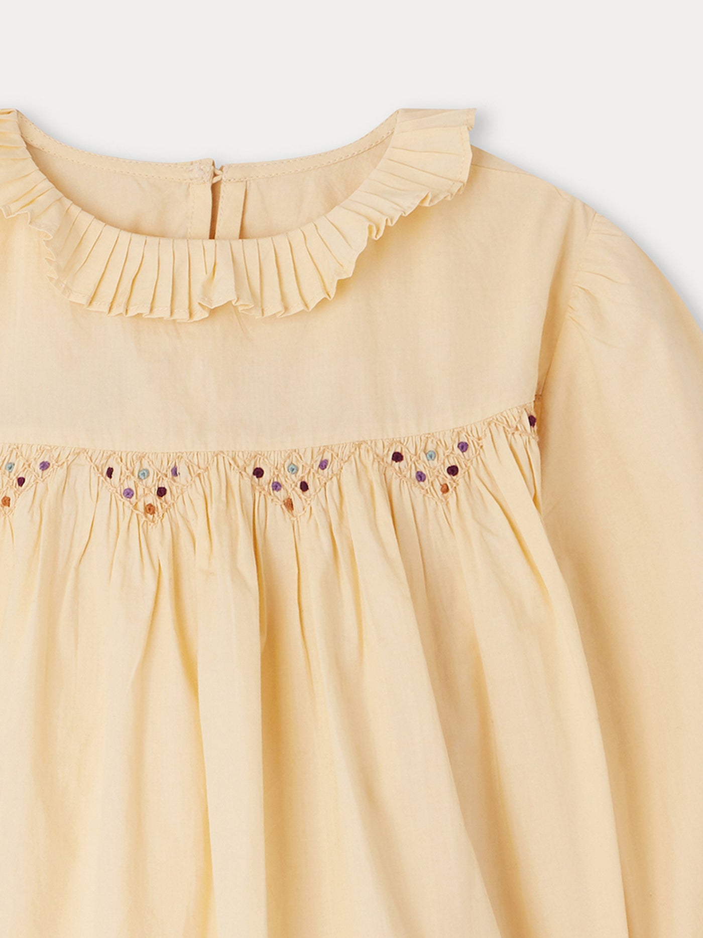 Tabatha embroidered smocked blouse