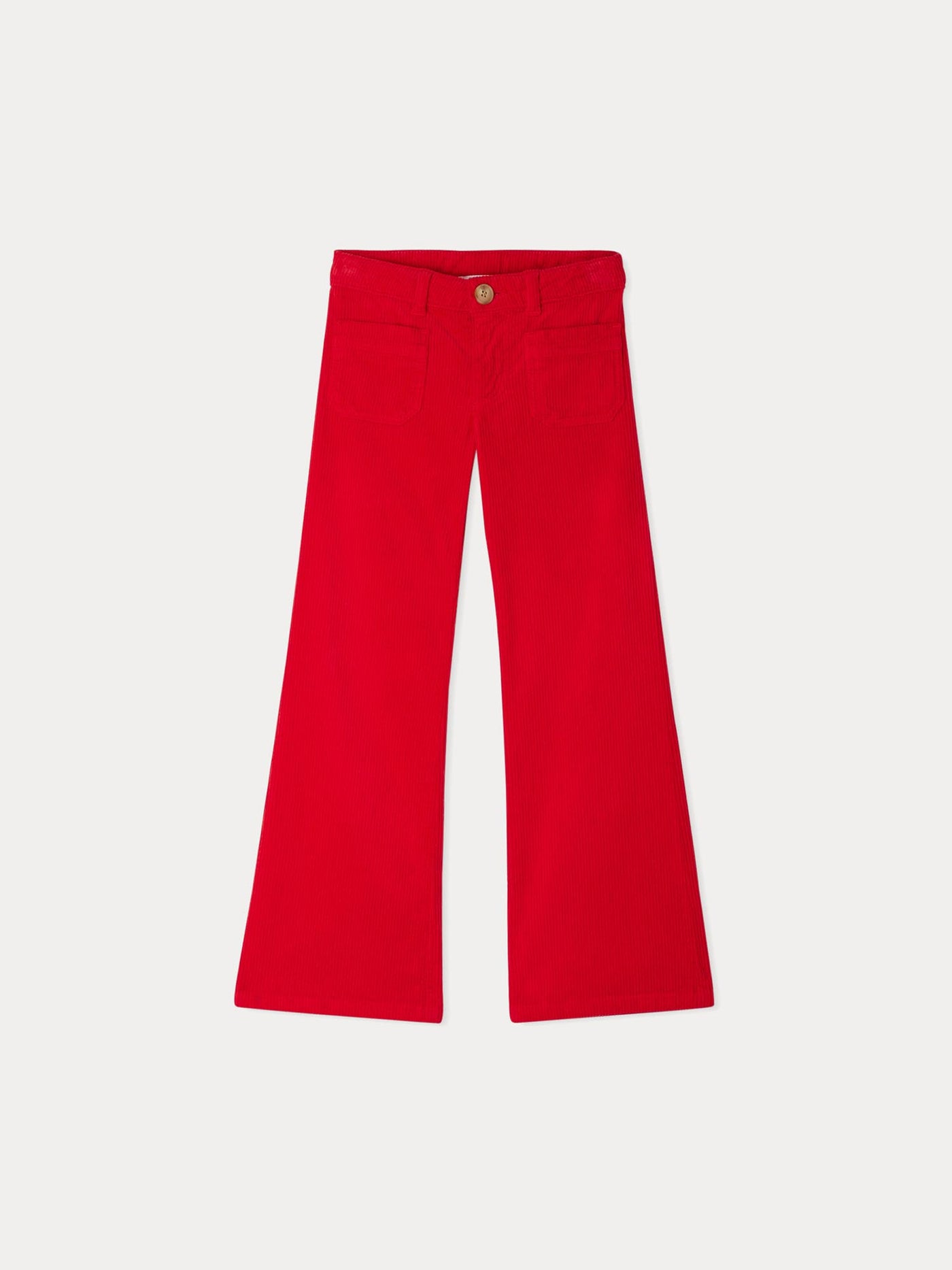 Pantaloni Junon in velluto a coste rosso chiaro