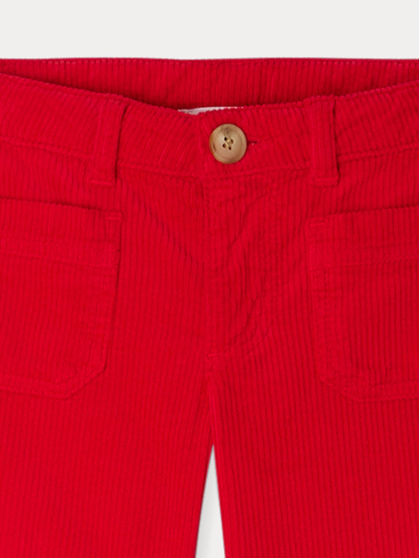 Pantaloni Junon in velluto a coste rosso chiaro