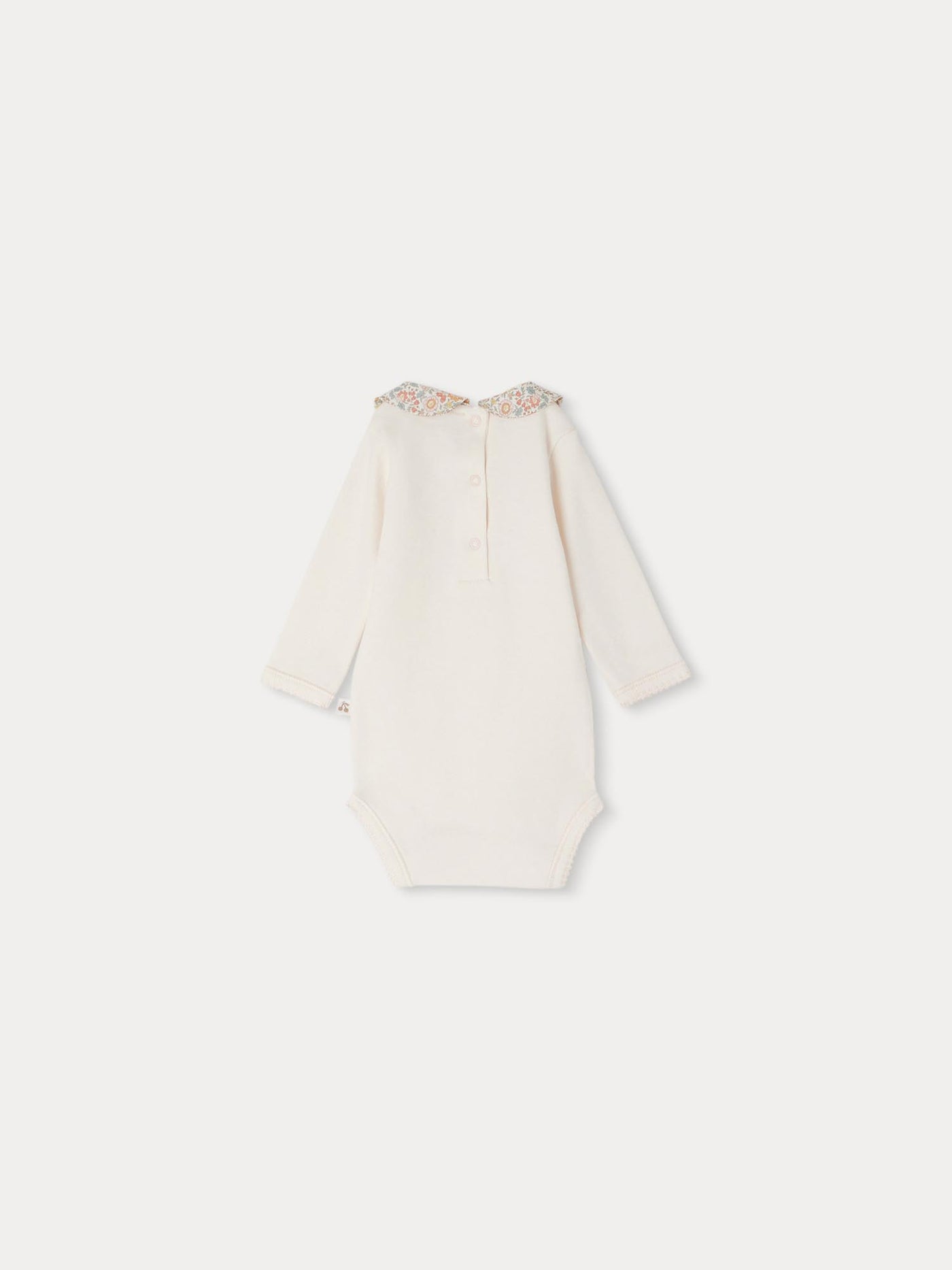 Cygne bodysuit with orange embroidered collar