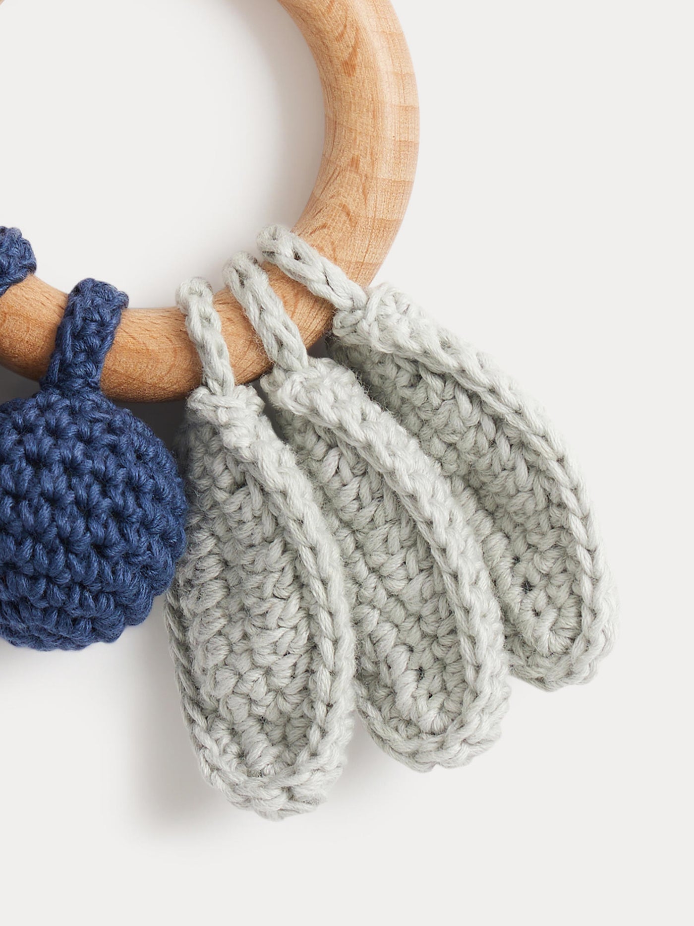 Be Cherry mini dark blue crochet rattle