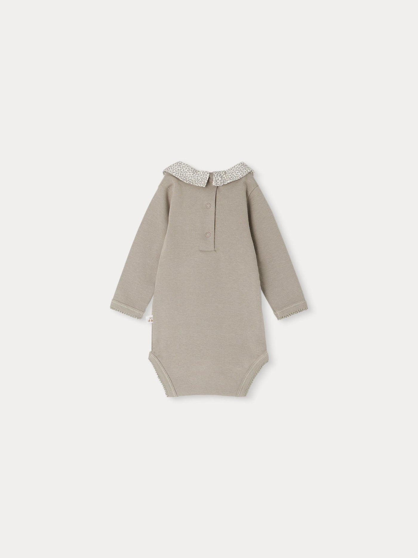 Septembre bodysuit with pointed collar and foliage print