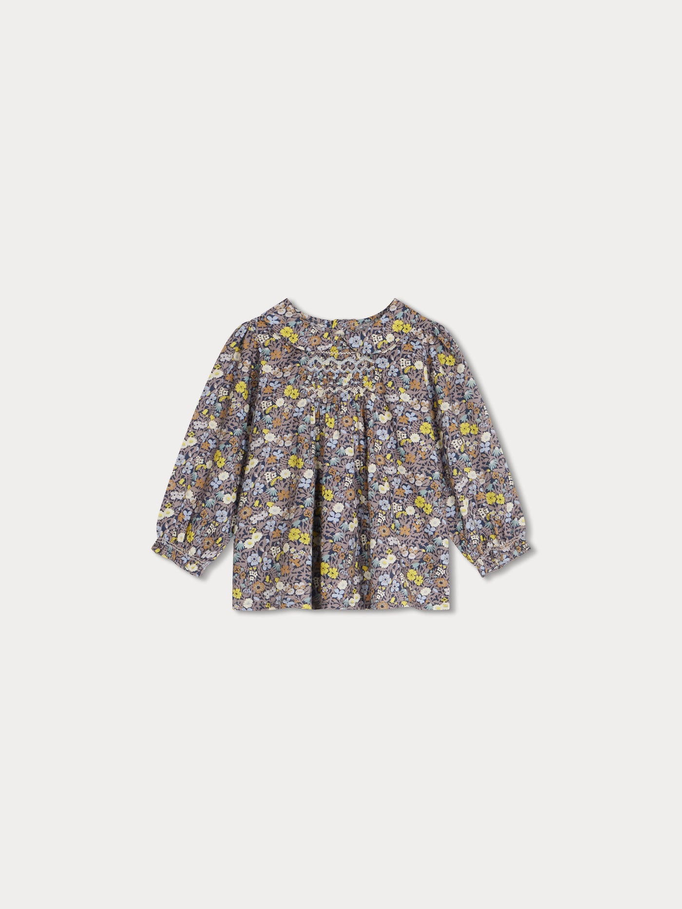 Blusa modello smock Julietti in tessuto Liberty