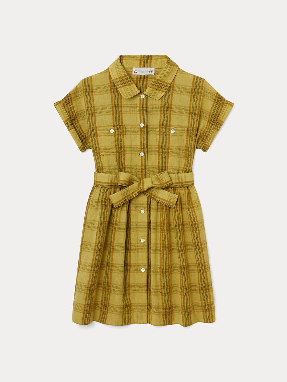 Dyed Woven Cotton Voile Dress for Girls acid yellow